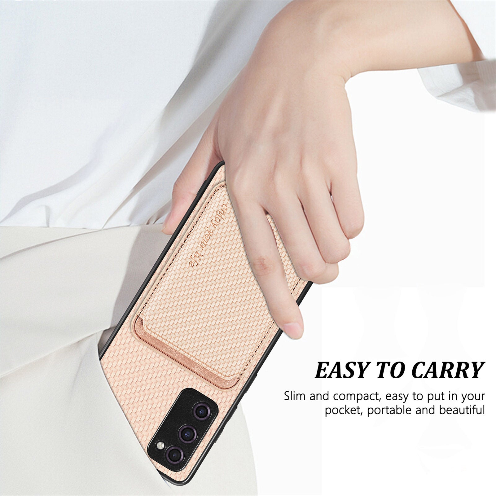 For Samsung Galaxy S20 FE 4G FE 5G S20 Lite S20 FE 2022 Carbon Fiber Texture Shell Detachable 2-in-1 Magnetic Card Holder Phone Case PU Leather TPU PC Protective Cover