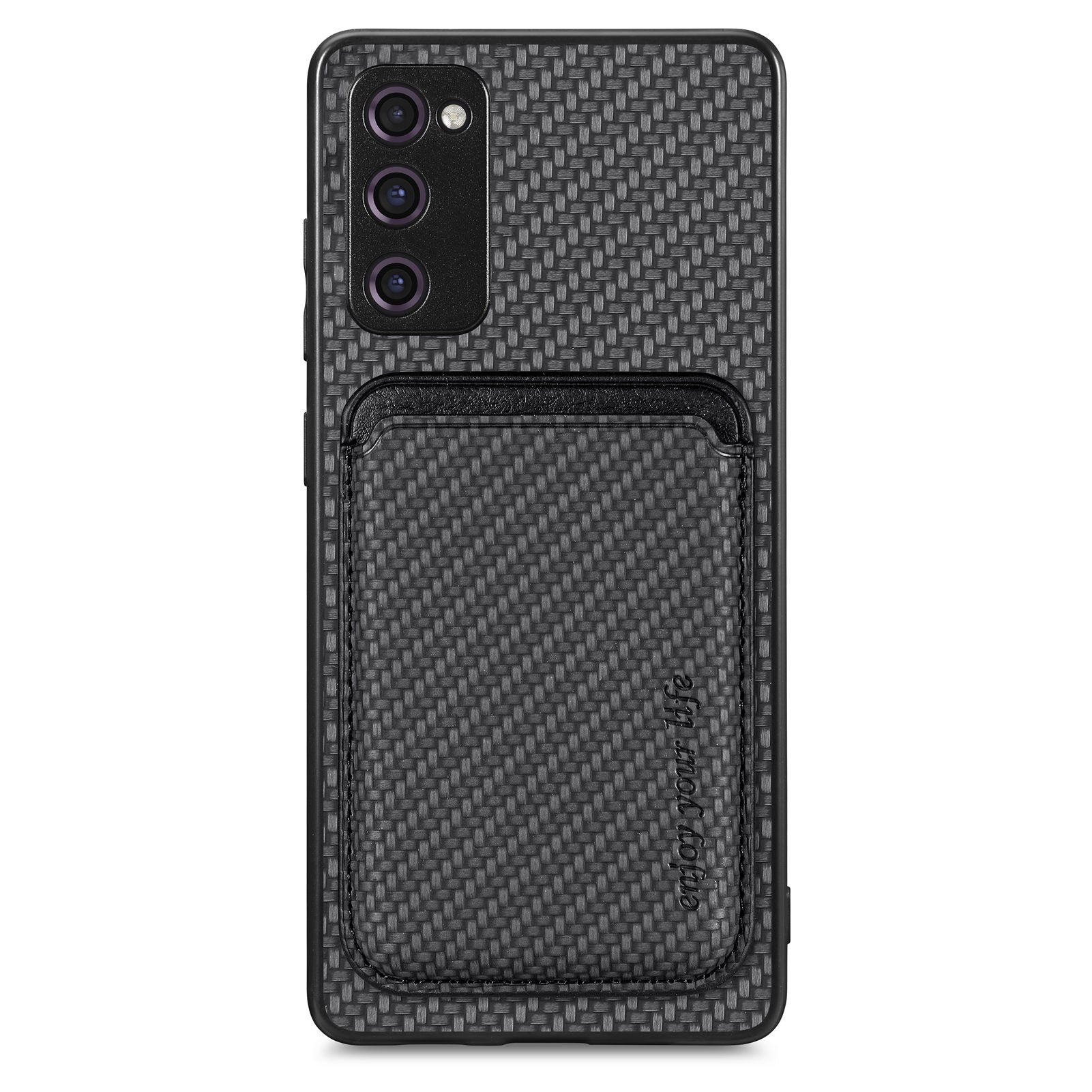 For Samsung Galaxy S20 FE 4G / FE 5G / S20 Lite / S20 FE 2022 Carbon Fiber Texture Shell Detachable 2-in-1 Magnetic Card Holder Phone Case PU Leather TPU PC Protective Cover