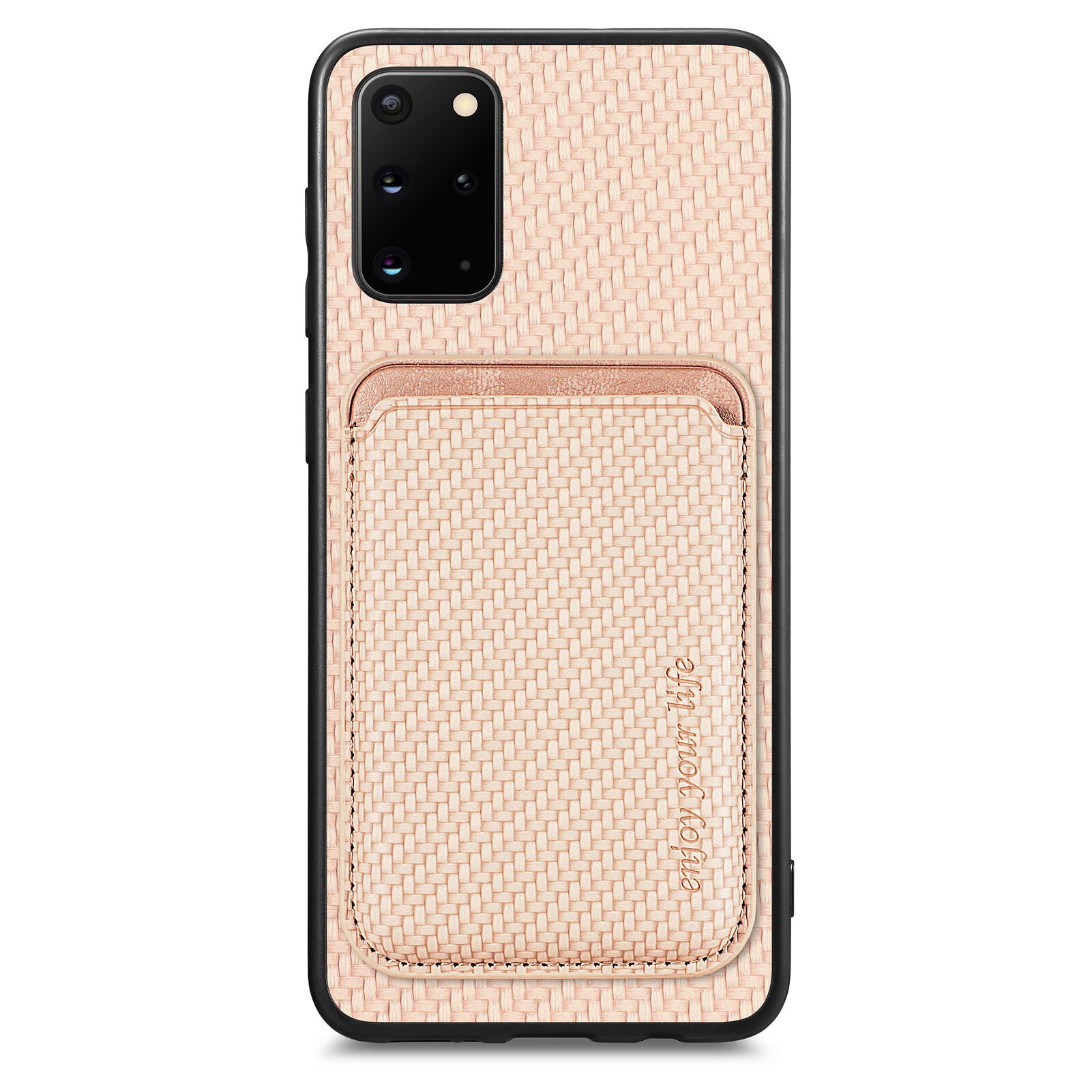 For Samsung Galaxy S20 Plus 4G / 5G Carbon Fiber Texture Shell Card Holder Design Detachable 2-in-1 Magnetic Phone Case PU Leather TPU PC Protective Cover