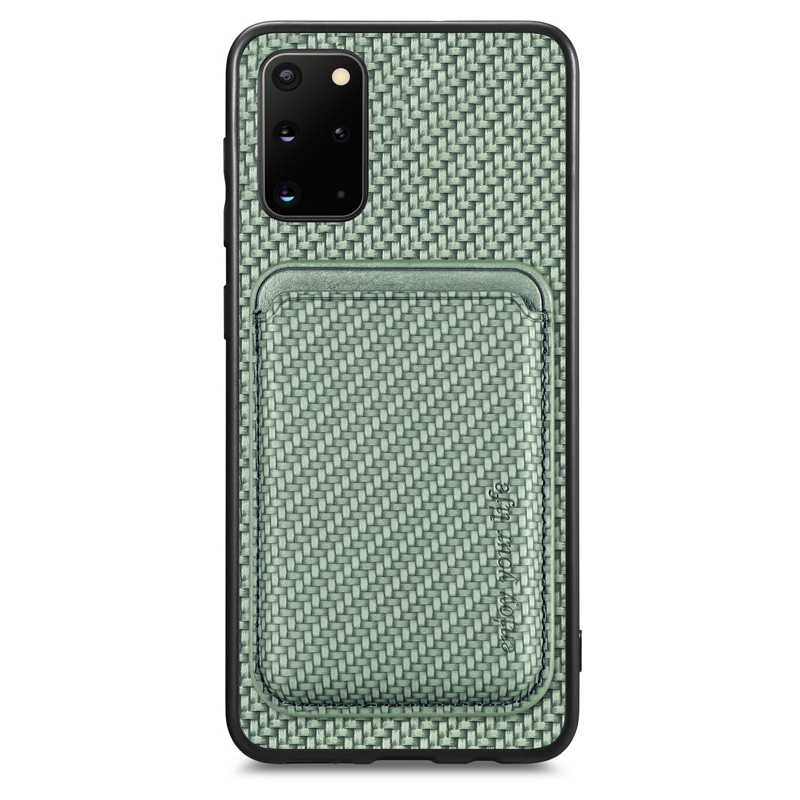 For Samsung Galaxy S20 Plus 4G 5G Carbon Fiber Texture Shell Card Holder Design Detachable 2-in-1 Magnetic Phone Case PU Leather TPU PC Protective Cover