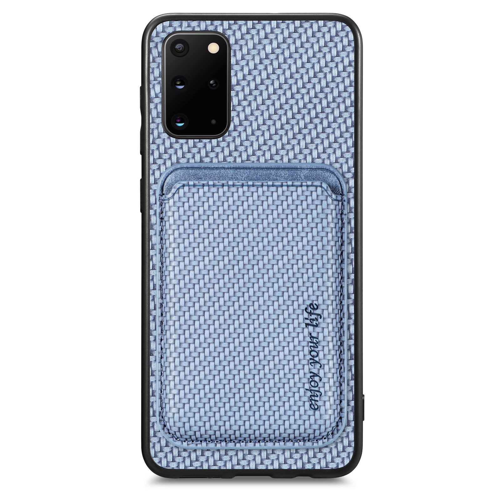 For Samsung Galaxy S20 Plus 4G 5G Carbon Fiber Texture Shell Card Holder Design Detachable 2-in-1 Magnetic Phone Case PU Leather TPU PC Protective Cover