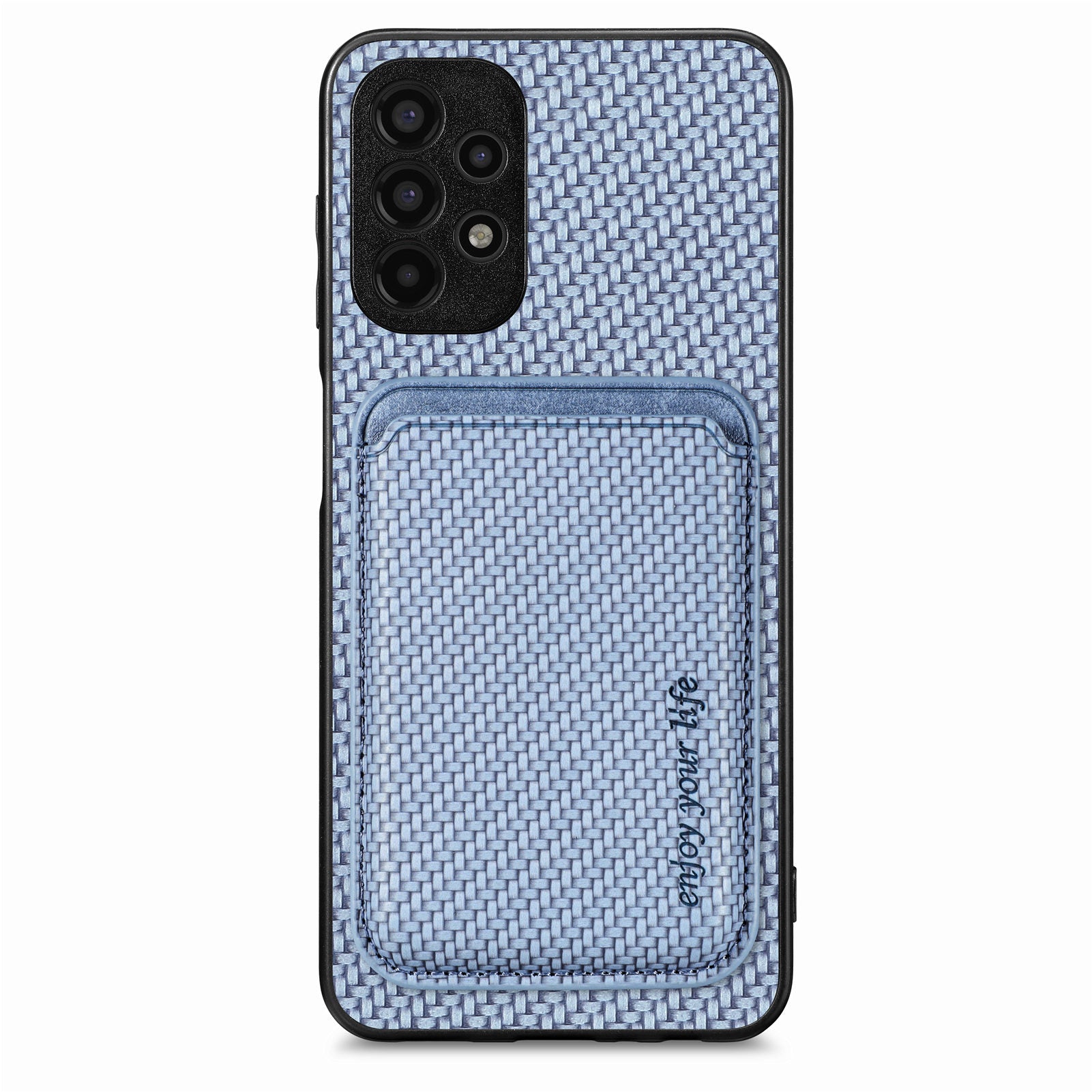 For Samsung Galaxy A13 4G Detachable 2-in-1 Magnetic Card Holder Phone Case Impact Resistant Carbon Fiber Texture PU Leather TPU PC Protective Cover