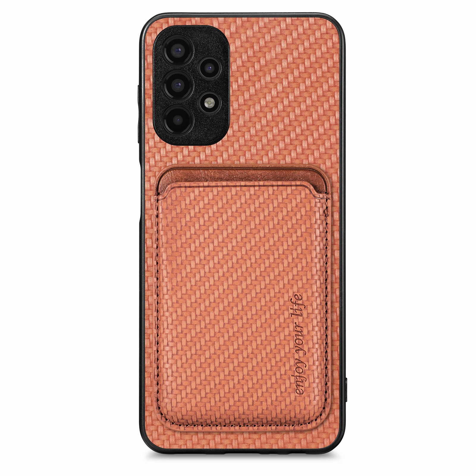 For Samsung Galaxy A13 4G Detachable 2-in-1 Magnetic Card Holder Phone Case Impact Resistant Carbon Fiber Texture PU Leather TPU PC Protective Cover