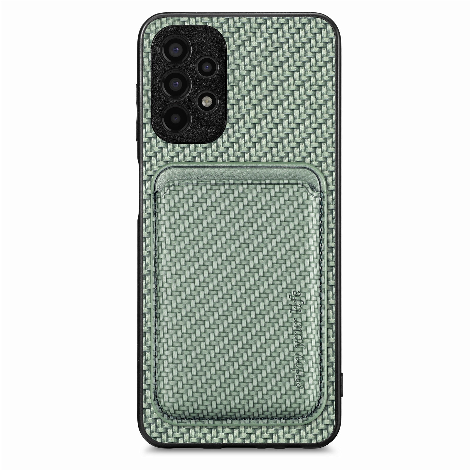 For Samsung Galaxy A13 4G Detachable 2-in-1 Magnetic Card Holder Phone Case Impact Resistant Carbon Fiber Texture PU Leather TPU PC Protective Cover