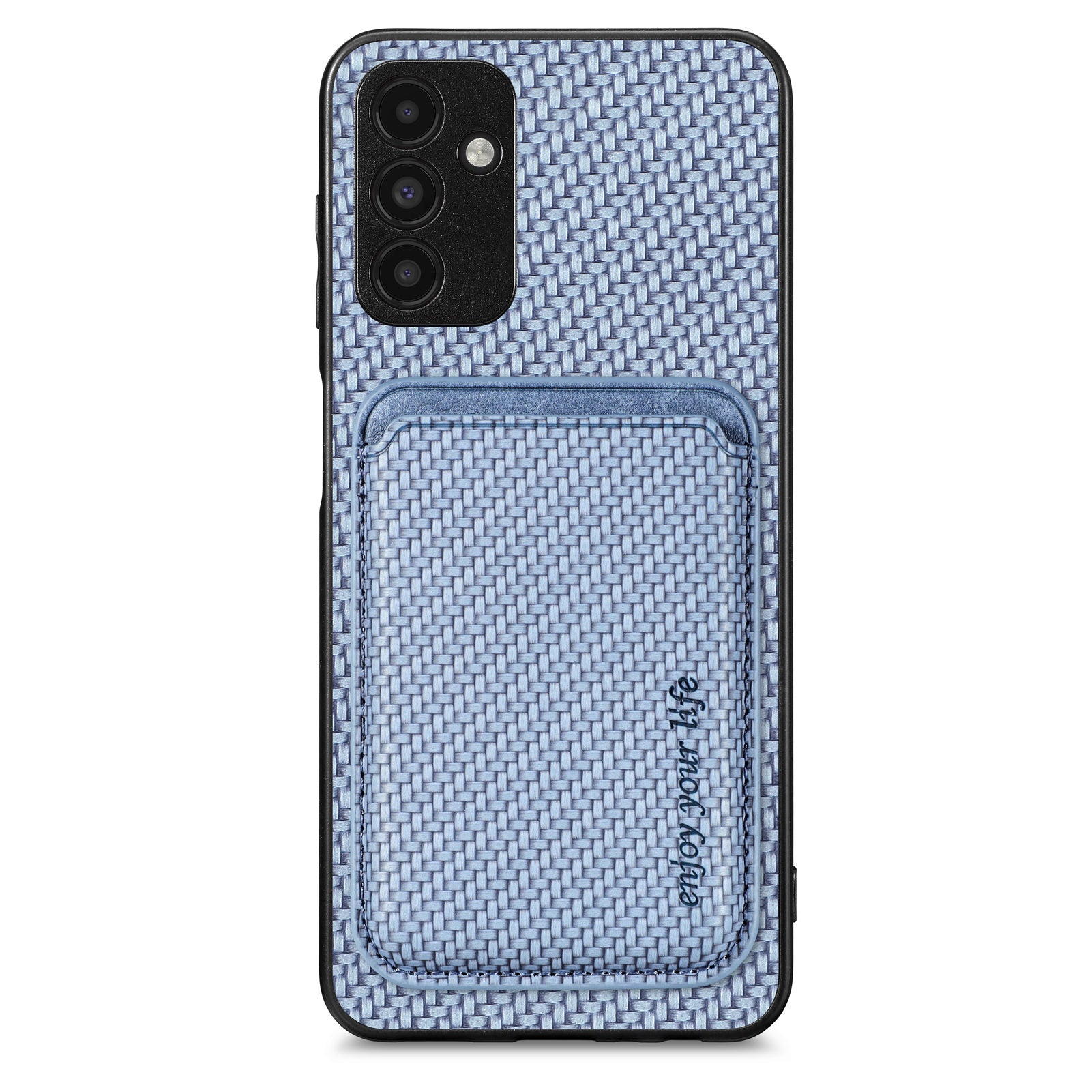 For Samsung Galaxy A04s 4G (164.7 x 76.7 x 9.1 mm) / A13 5G Detachable 2-in-1 Magnetic Card Holder Phone Case Carbon Fiber Texture Shockproof Phone Cover