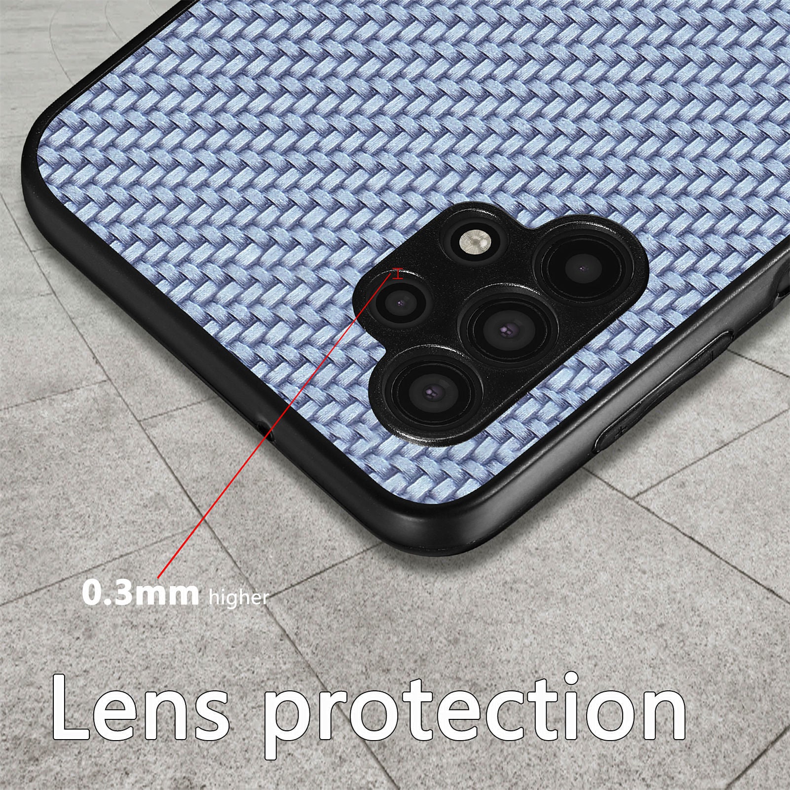 Carbon Fiber Texture Phone Case For Samsung Galaxy A32 5G / M32 5G PU Leather Coated PC TPU Anti-drop Protective Cell Phone Cover