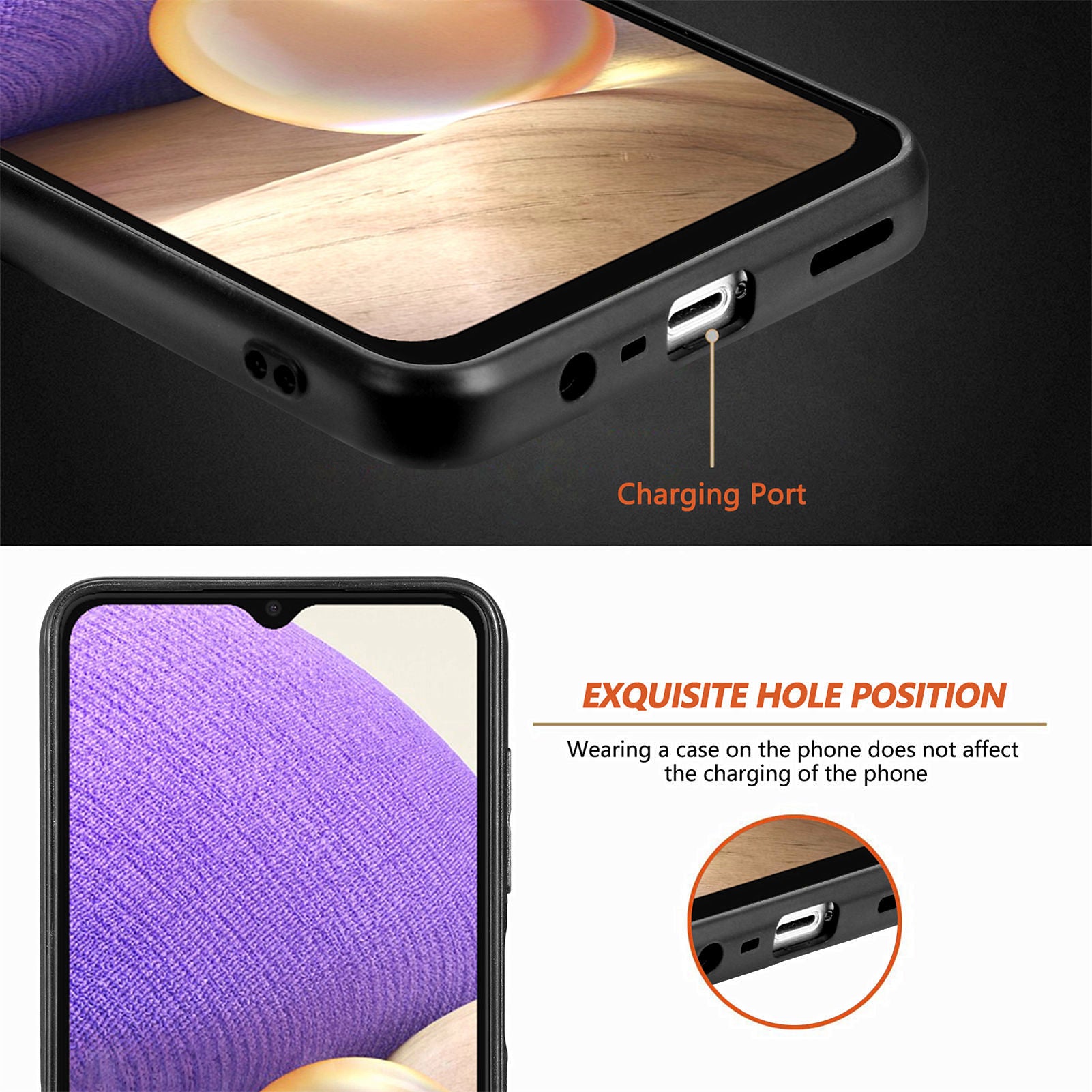Carbon Fiber Texture Phone Case For Samsung Galaxy A32 5G M32 5G PU Leather Coated PC TPU Anti-drop Protective Cell Phone Cover