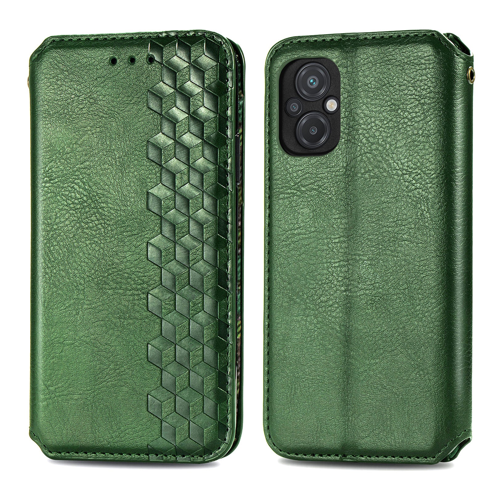 For Xiaomi Poco M5 4G Rhombus Imprinted PU Leather Case Stand Magnetic Absorption Wallet Flip Protective Phone Cover