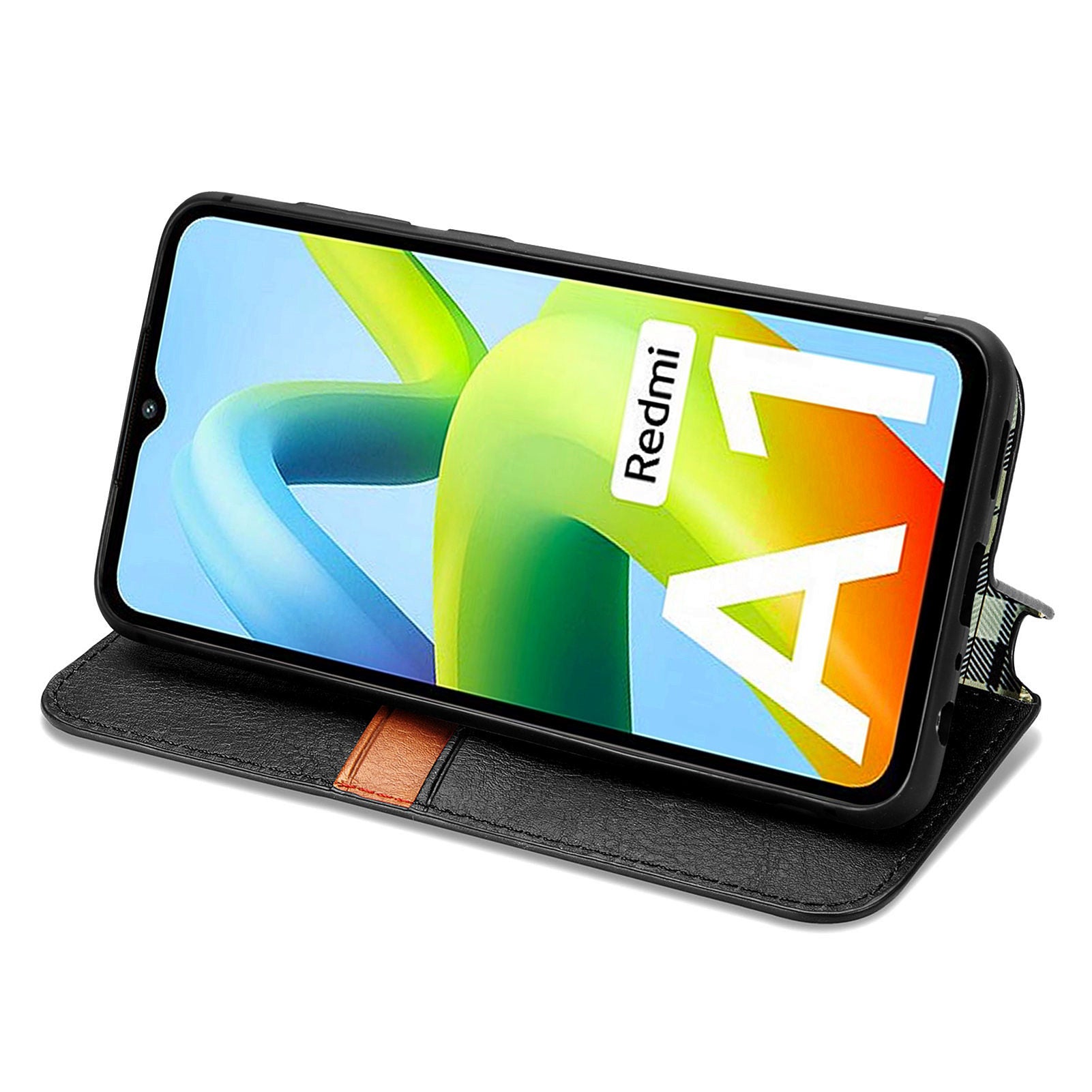For Xiaomi Redmi A1 4G A2 4G PU Leather Magnetic Auto-absorbed Flip Case Rhombus Imprinted Wallet Stand Phone Cover