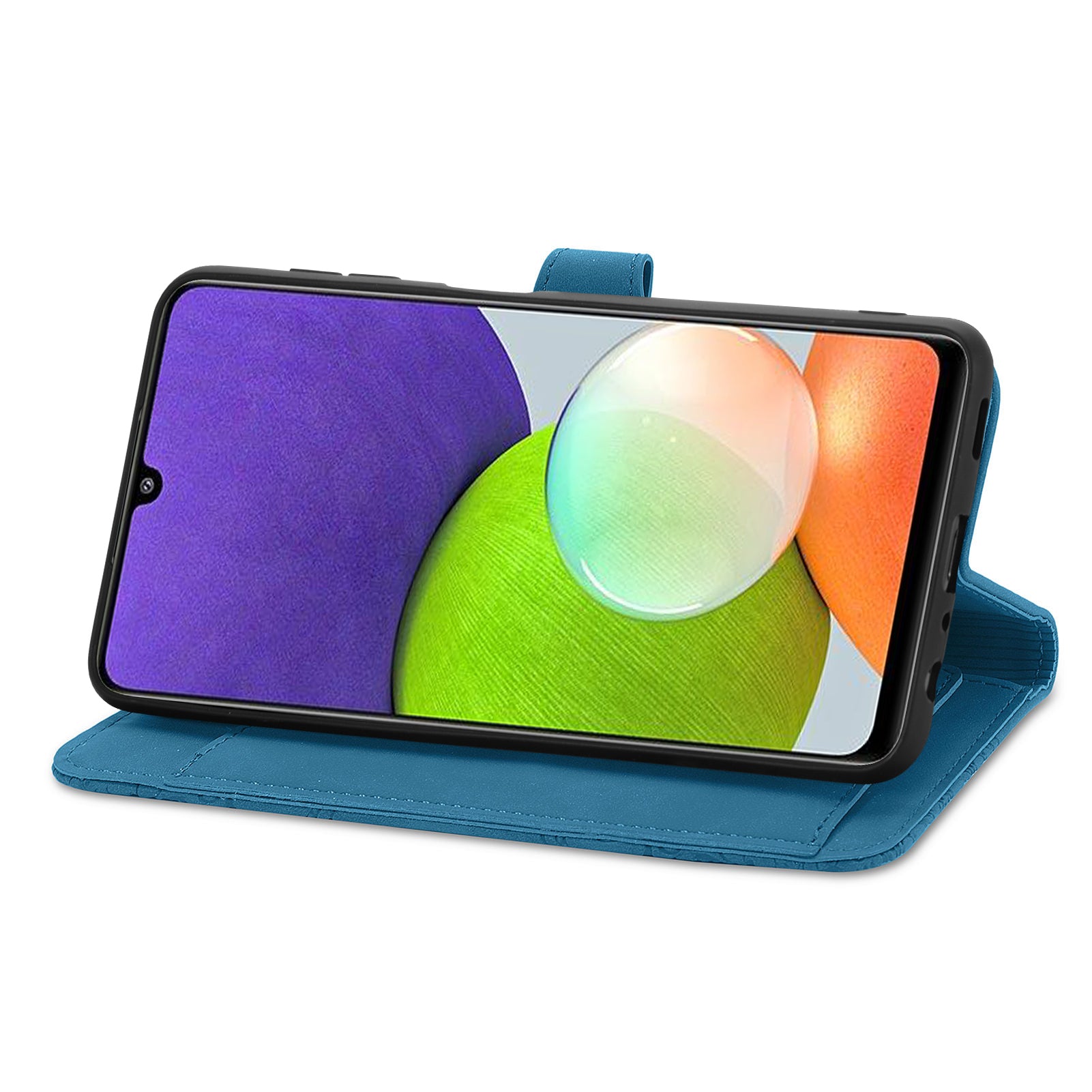 Anti-drop Phone Cover For Samsung Galaxy A12 Flower Imprinted Pattern PU Leather Zipper Pocket Smartphone Case Wallet Stand