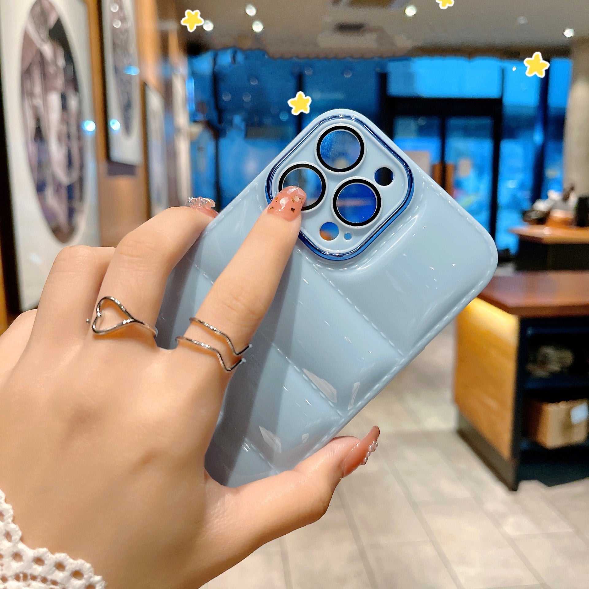 Down Jacket Design TPU Case for iPhone 14 Pro Max Anti-drop Phone Cover with Lens Protector