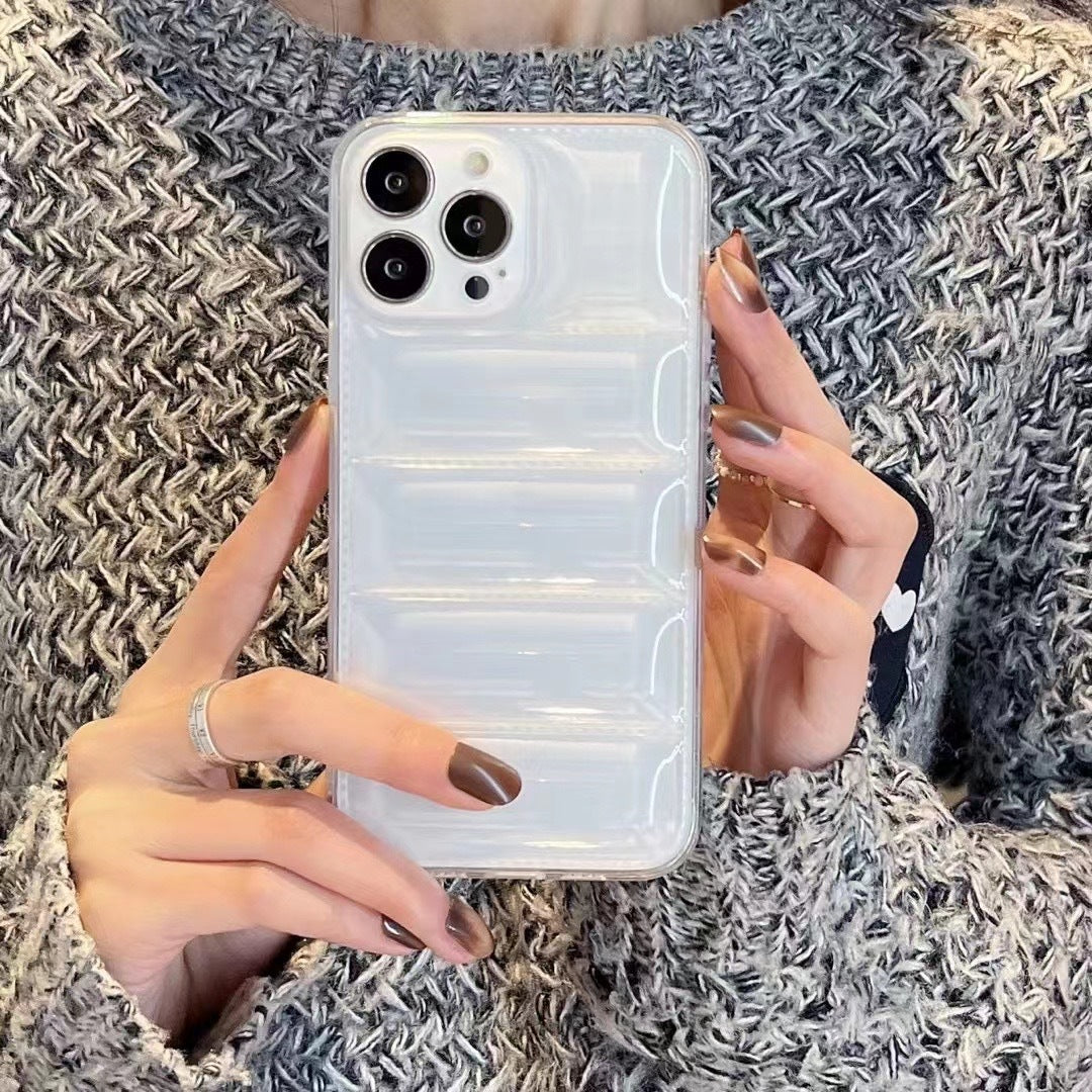 For iPhone 13 Pro Max 6.7 inch Down Jacket Design Protective Mobile Phone Case Anti-scratch TPU Phone Back Cover