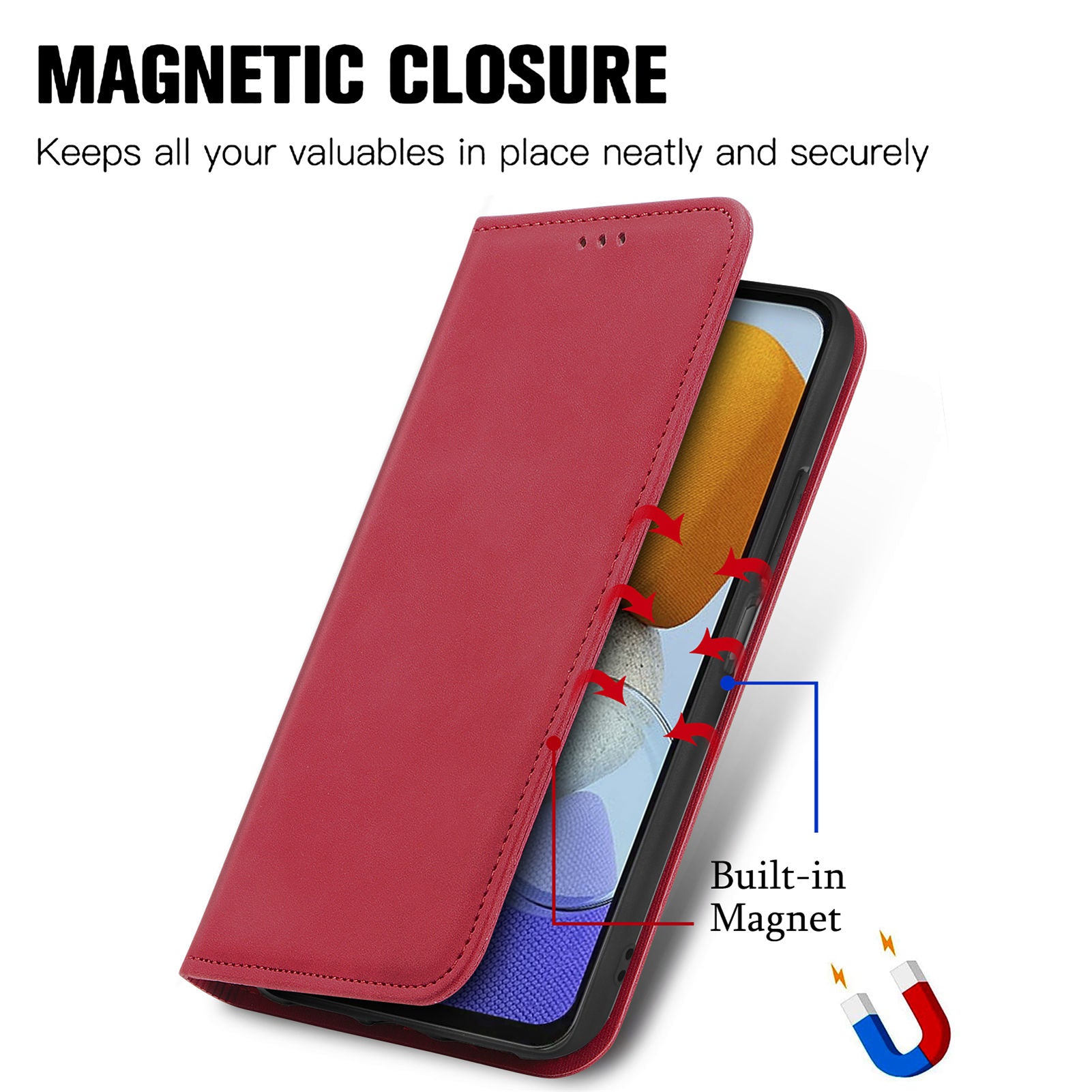 PU Leather Phone Case For Samsung Galaxy M23 5G / M13 4G / F23 5G Skin-touch Retro Magnetic Auto Closing Stand Protective Phone Cover Card Holder