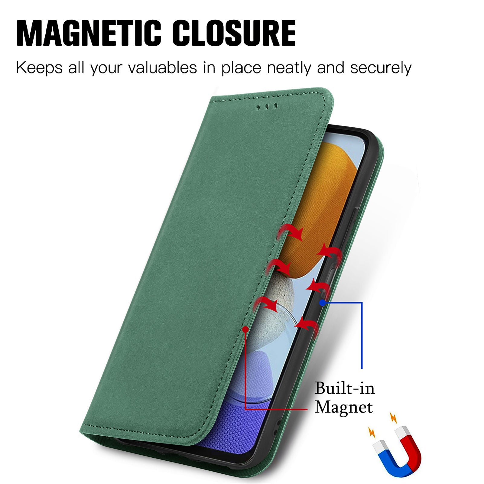 PU Leather Phone Case For Samsung Galaxy M23 5G M13 4G F23 5G Skin-touch Retro Magnetic Auto Closing Stand Protective Phone Cover Card Holder