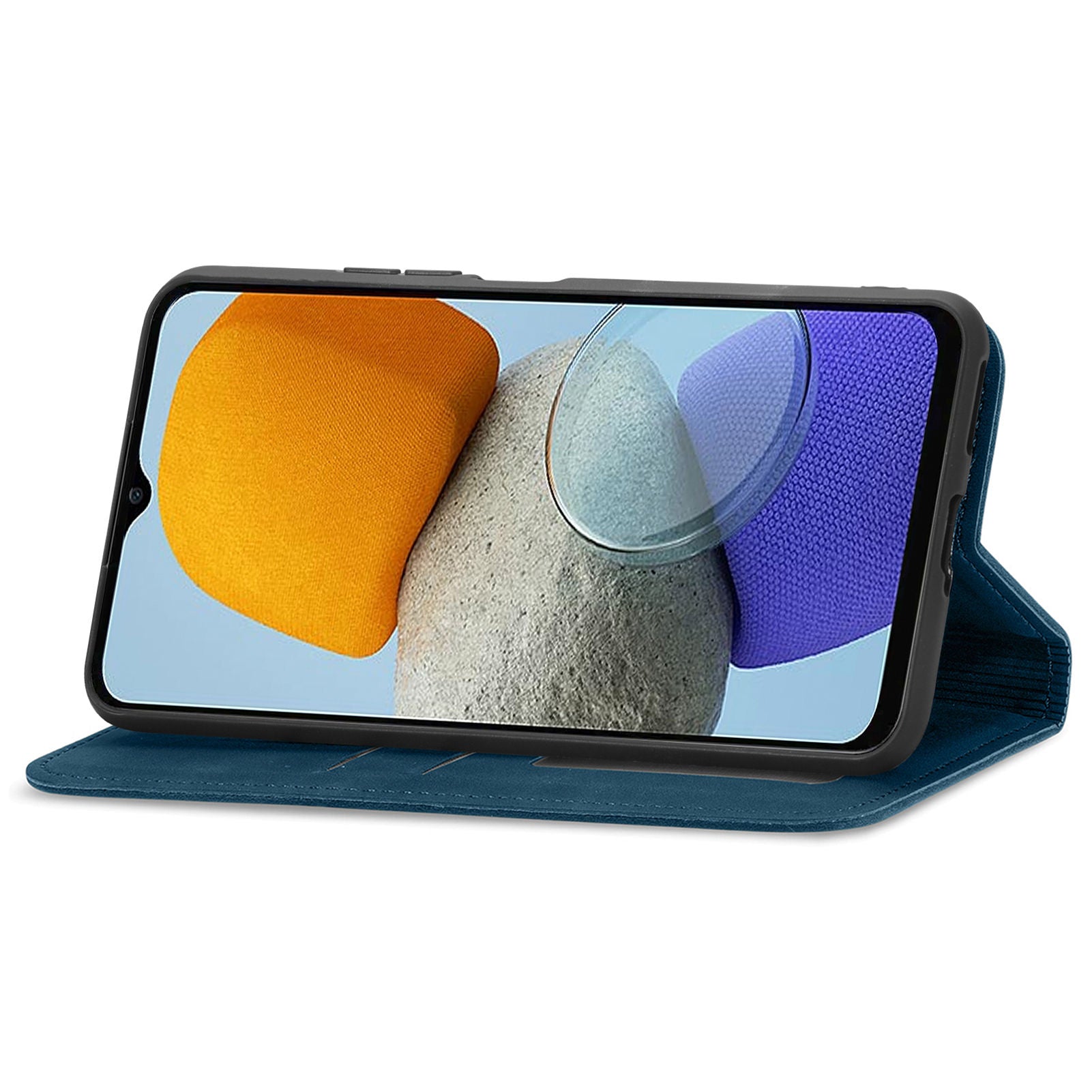 PU Leather Phone Case For Samsung Galaxy M23 5G / M13 4G / F23 5G Skin-touch Retro Magnetic Auto Closing Stand Protective Phone Cover Card Holder