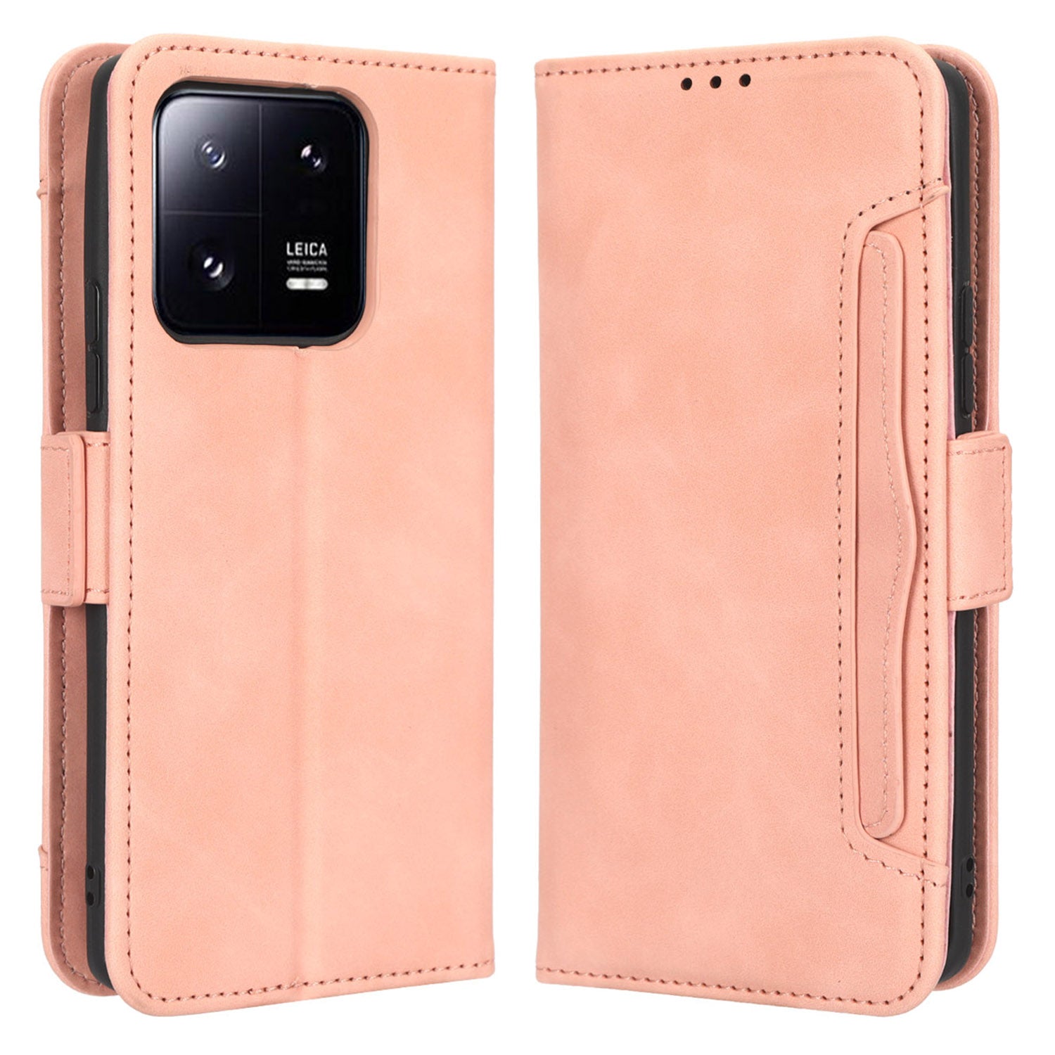PU Leather Phone Case For Xiaomi 13 Pro 5G Multiple Card Slots Magnetic Anti-scratch Protective Flip Phone Cover Wallet Stand
