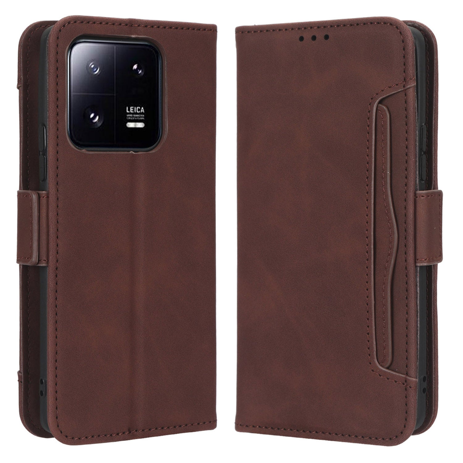 For Xiaomi 13 5G Anti-drop PU Leather Phone Case Multiple Card Slots Magnetic Full Protection Flip Phone Cover Wallet Stand