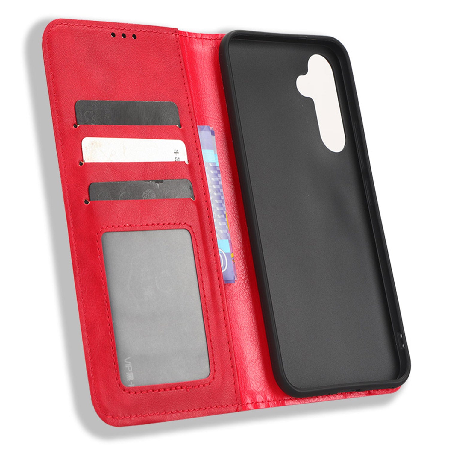For Samsung Galaxy A34 5G Anti-fall Phone Case Stand Retro Texture Imprinted Pattern Magnetic Auto Closing Flip Leather Wallet Phone Cover