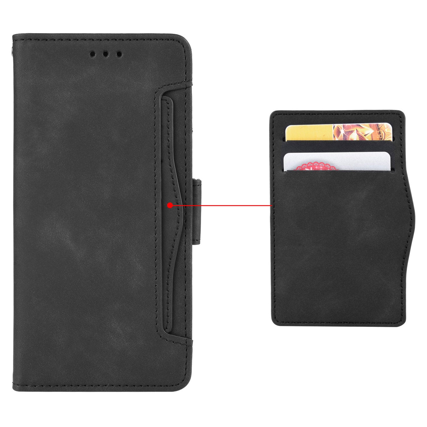 For Samsung Galaxy A34 5G Multiple Card Slots PU Leather Phone Case Drop-proof Magnetic Flip Cell Phone Cover Wallet Stand