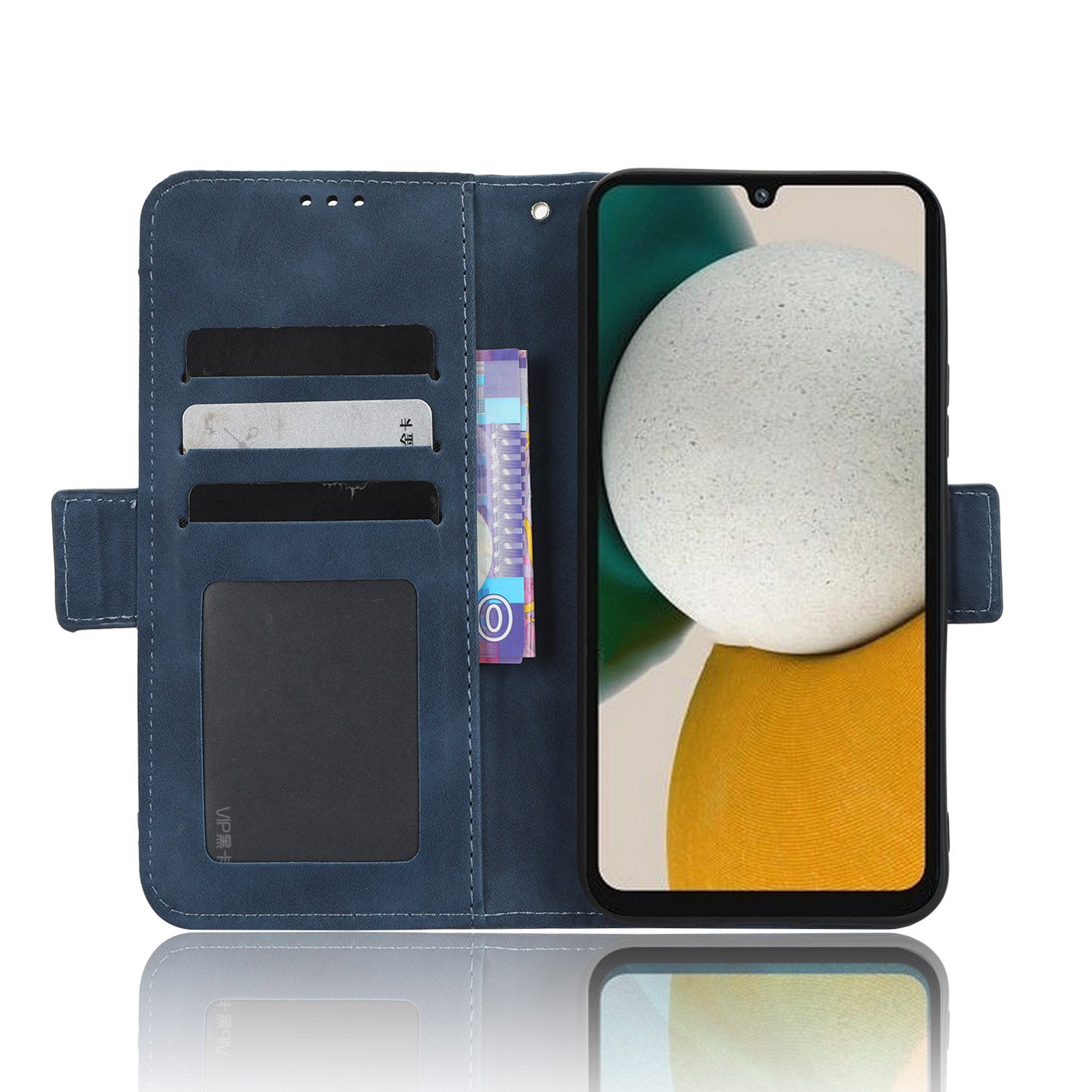 For Samsung Galaxy A34 5G Multiple Card Slots PU Leather Phone Case Drop-proof Magnetic Flip Cell Phone Cover Wallet Stand