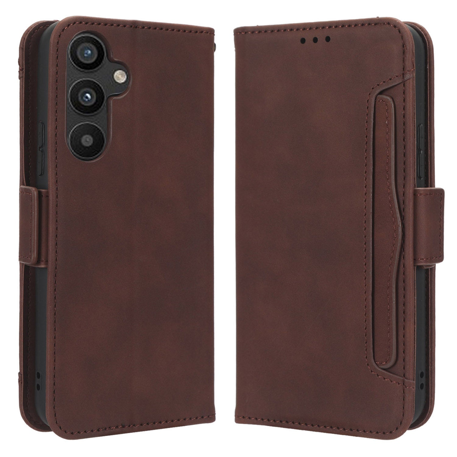 For Samsung Galaxy A34 5G Multiple Card Slots PU Leather Phone Case Drop-proof Magnetic Flip Cell Phone Cover Wallet Stand