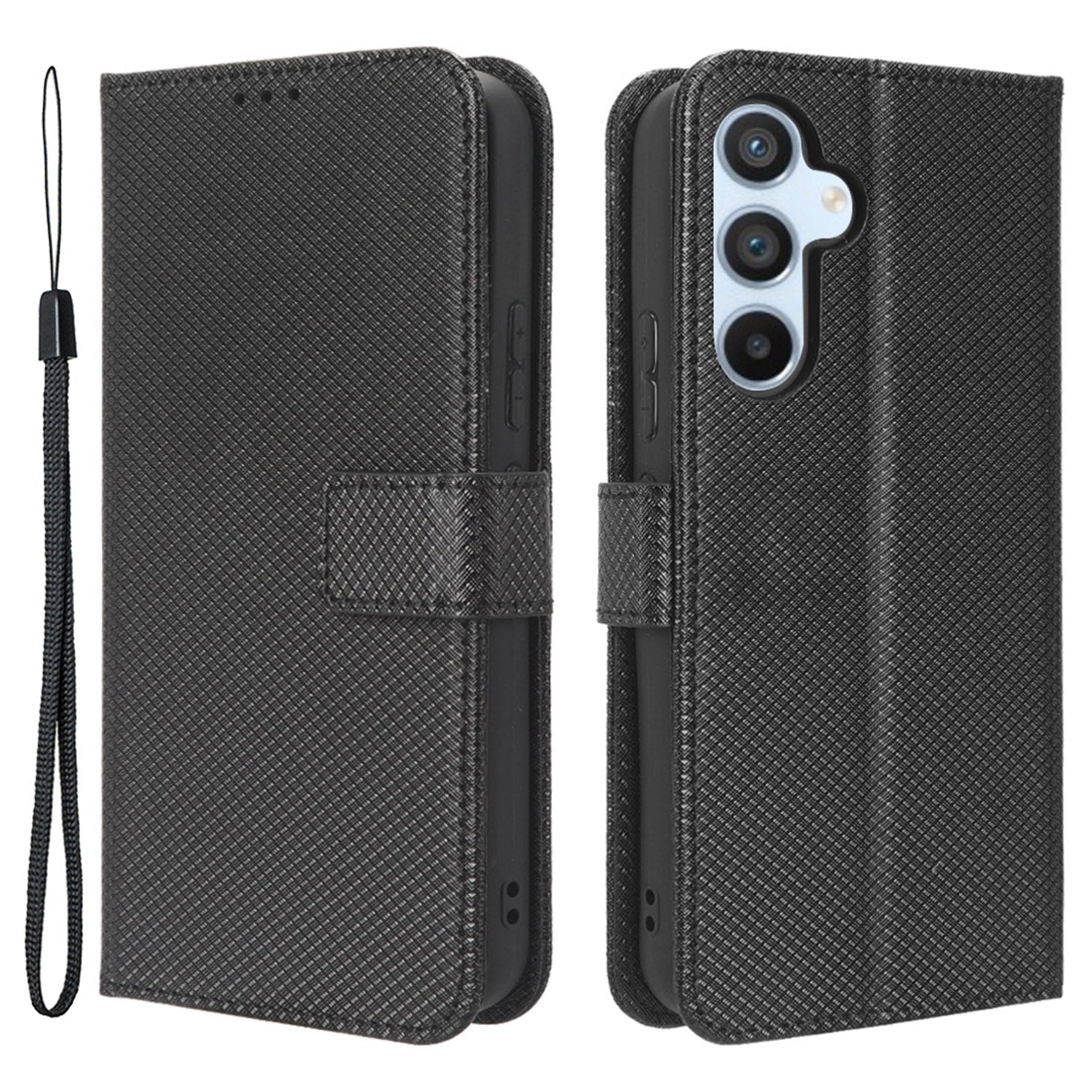 For Samsung Galaxy A54 5G Magnetic Clasp Protective Phone Cover Diamond Texture PU Leather Anti-drop Phone Case with Foldable Stand Wallet