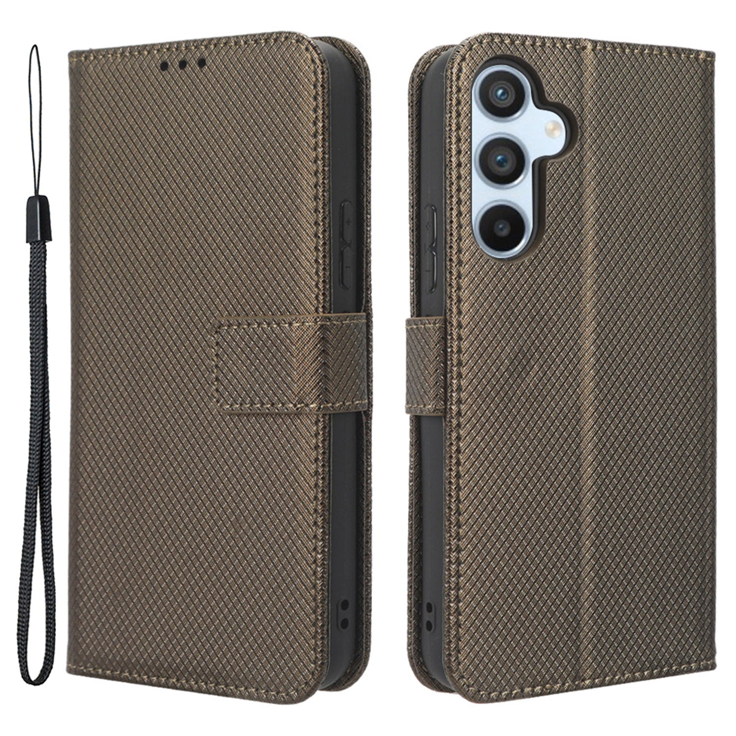 Til Samsung Galaxy A54 5G Magnetisk lås Beskyttende telefoncover Diamond Texture PU Læder Anti-drop telefonetui med sammenfoldelig stativ tegnebog