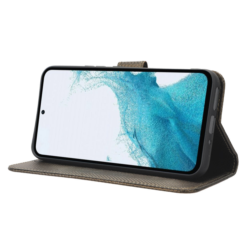 Til Samsung Galaxy A54 5G Magnetisk lås Beskyttende telefoncover Diamond Texture PU Læder Anti-drop telefonetui med sammenfoldelig stativ tegnebog