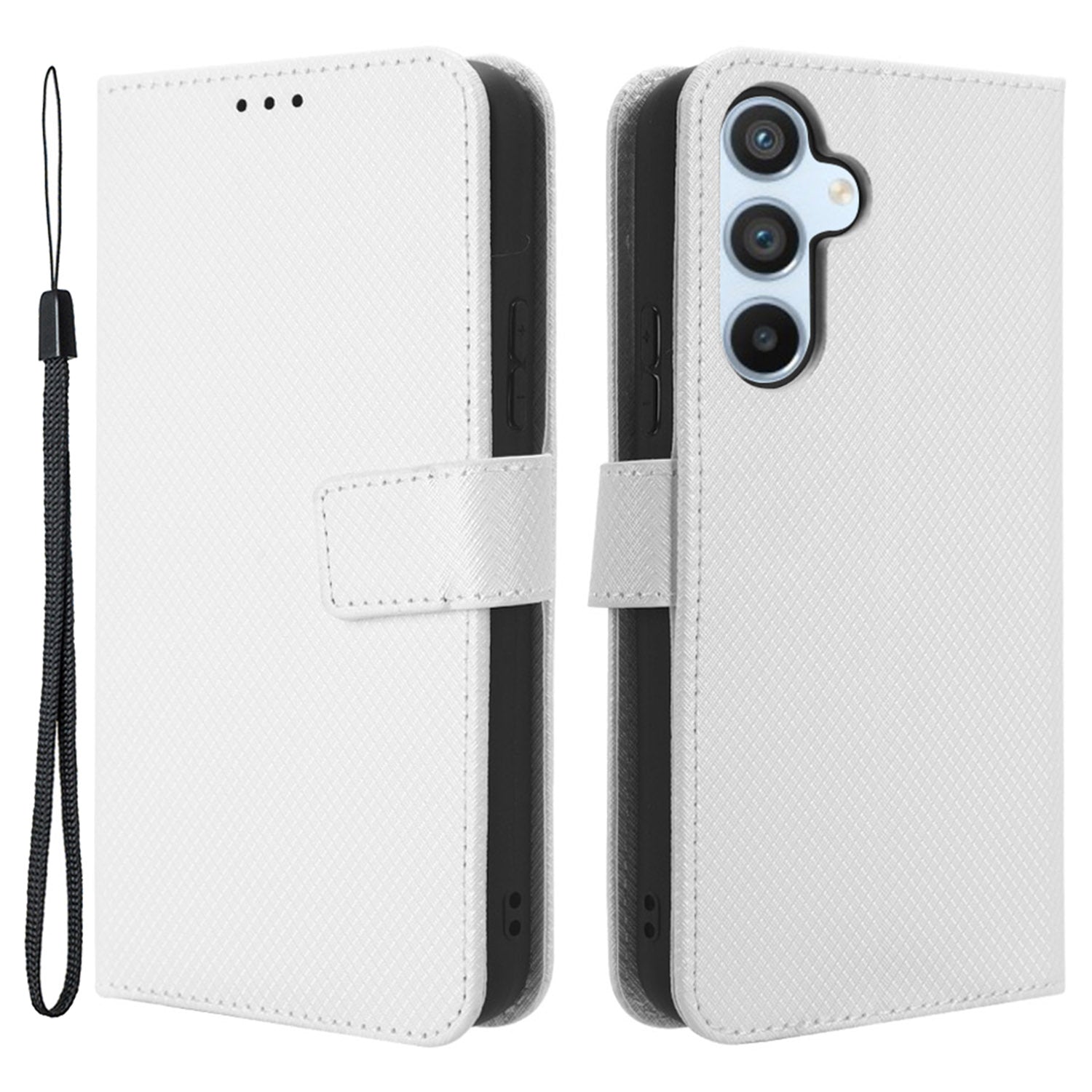 Til Samsung Galaxy A54 5G Magnetisk lås Beskyttende telefoncover Diamond Texture PU Læder Anti-drop telefonetui med sammenfoldelig stativ tegnebog