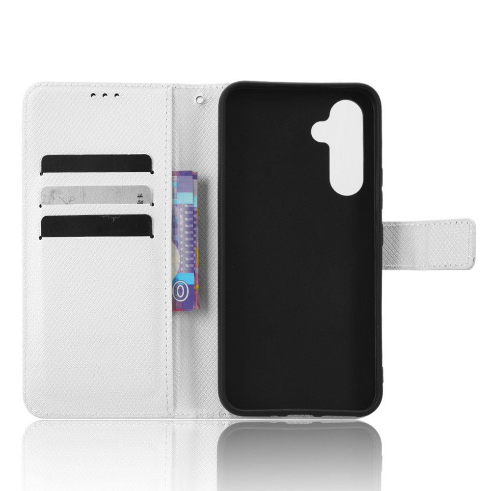 For Samsung Galaxy A54 5G Magnetic Clasp Protective Phone Cover Diamond Texture PU Leather Anti-drop Phone Case with Foldable Stand Wallet