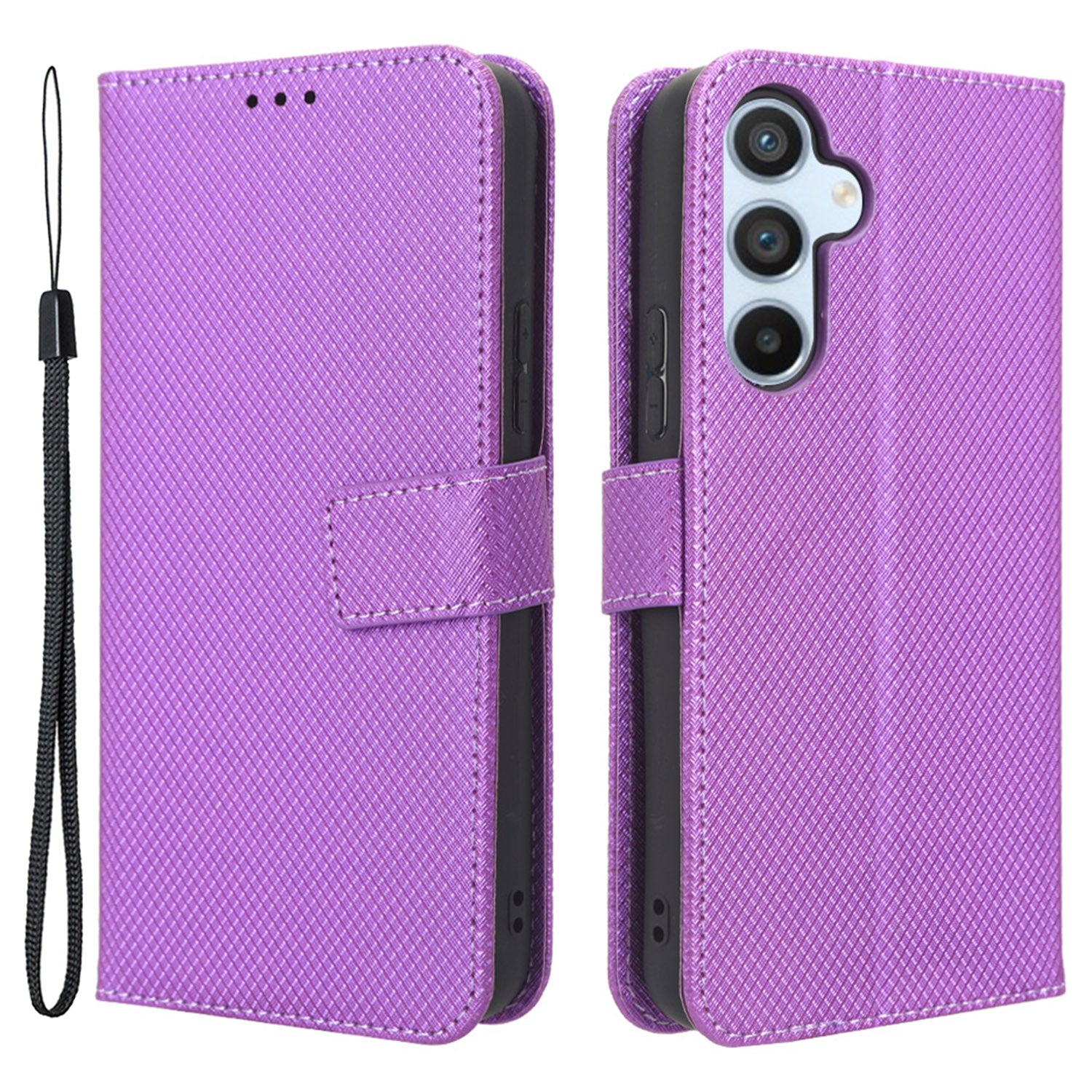 For Samsung Galaxy A54 5G Magnetic Clasp Protective Phone Cover Diamond Texture PU Leather Anti-drop Phone Case with Foldable Stand Wallet