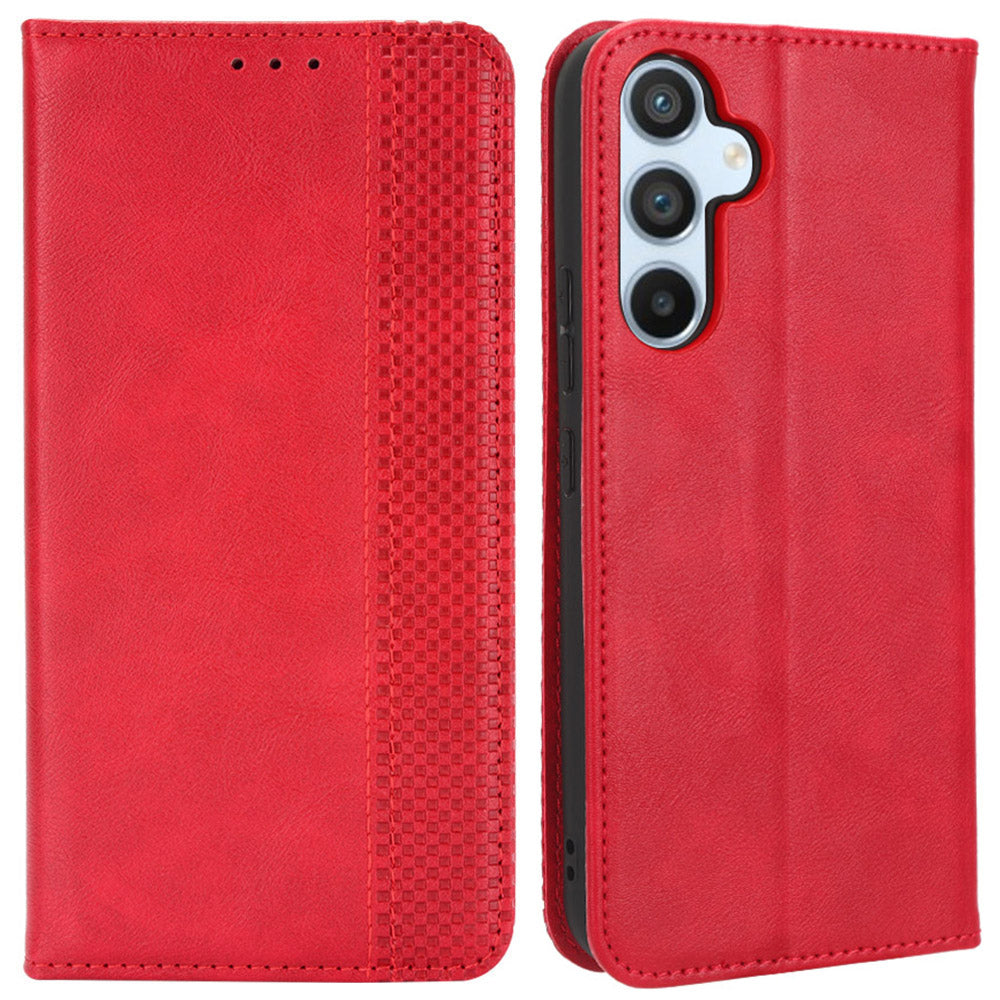 Retro Texture Phone Cover For Samsung Galaxy A54 5G Magnetic Auto Closing Imprinted Pattern PU Leather Flip Wallet Stand Phone Case