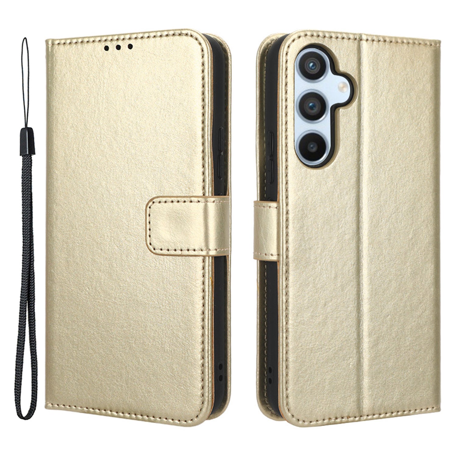 For Samsung Galaxy A54 5G Crazy Horse Texture Magnetic Full Protection Cell Phone Case Flip Wallet Stand Anti-wear PU Leather Phone Cover with Strap