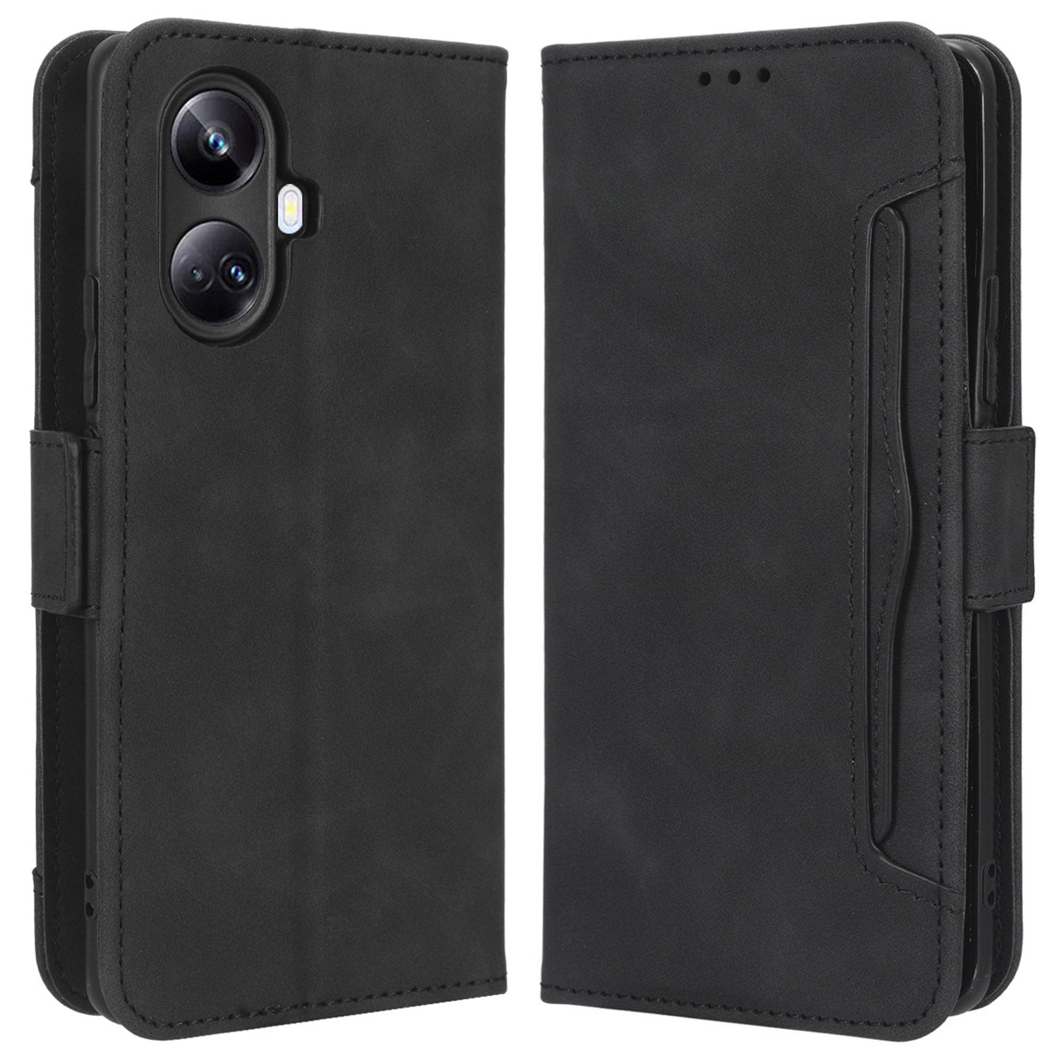 For Realme 10 Pro 5G PU Leather Phone Case Multiple Card Slots Magnetic Full Coverage Flip Phone Cover Wallet Stand
