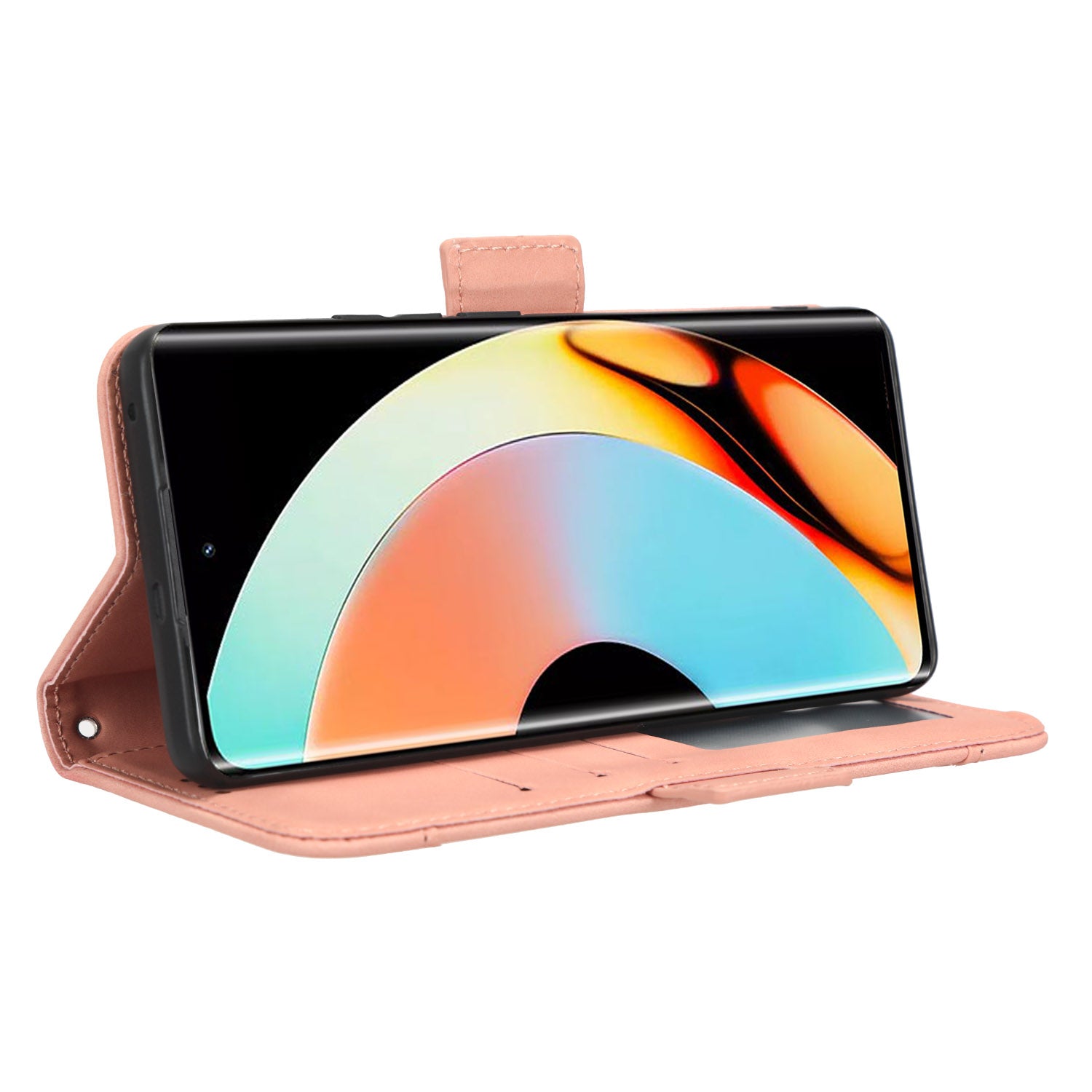 Til Realme 10 Pro 5G PU læder telefonetui Flere kortpladser Magnetisk fuld dækning Flip Phone Cover Pungholder
