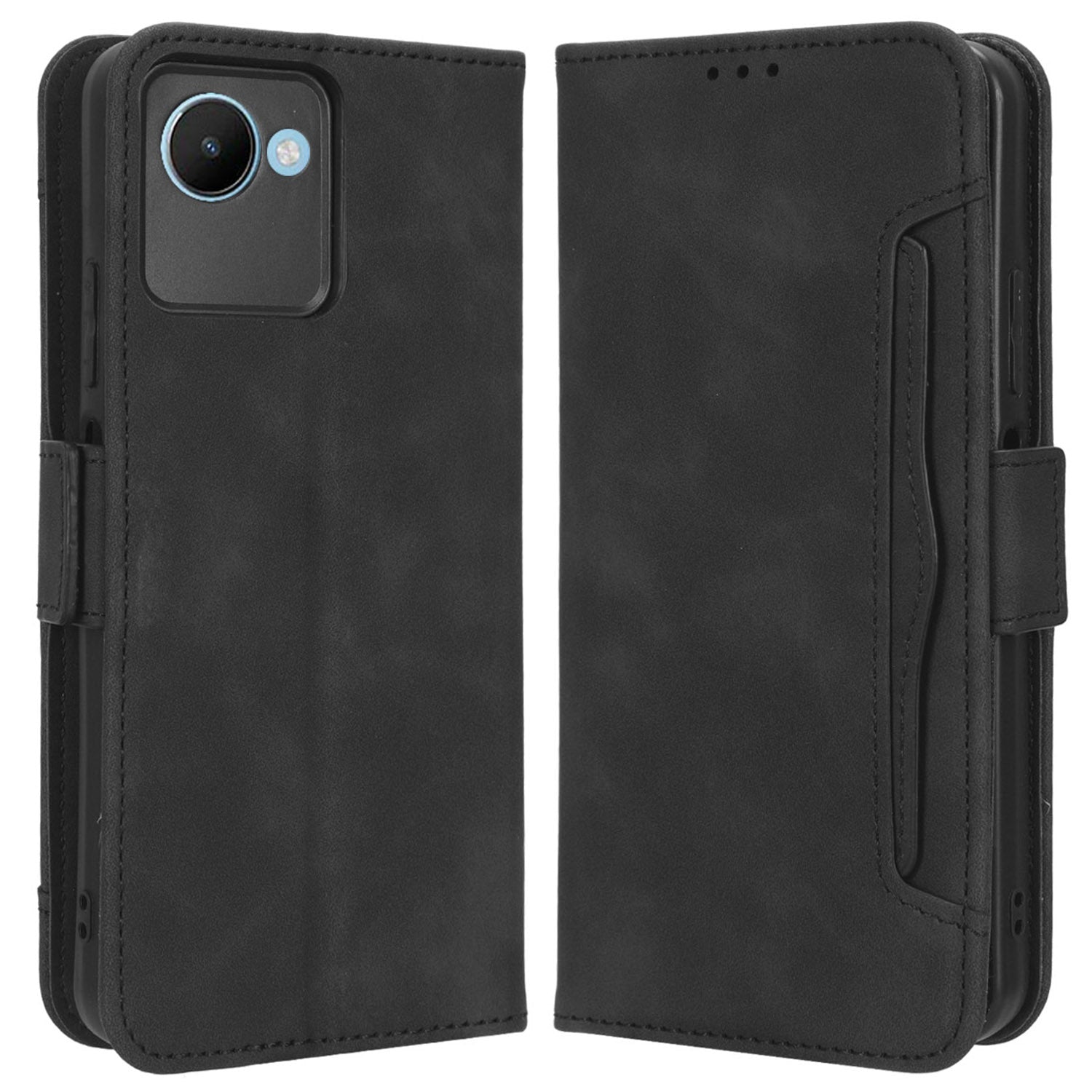 For Realme C30 4G C30s 4G Fall Protection PU Leather Phone Case Multiple Card Slots Magnetic Flip Phone Cover Wallet Stand