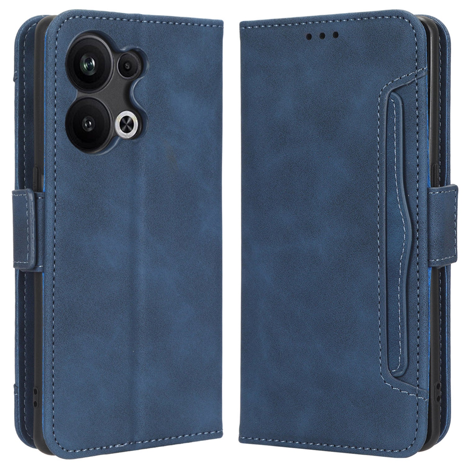 Pro Oppo Reno9 Pro 5G všestranné Nárazuvzdorné PU kožené pouzdro na telefon Více slotů pro karty Magnetický odklápěcí kryt telefonu Stojan na peněženku
