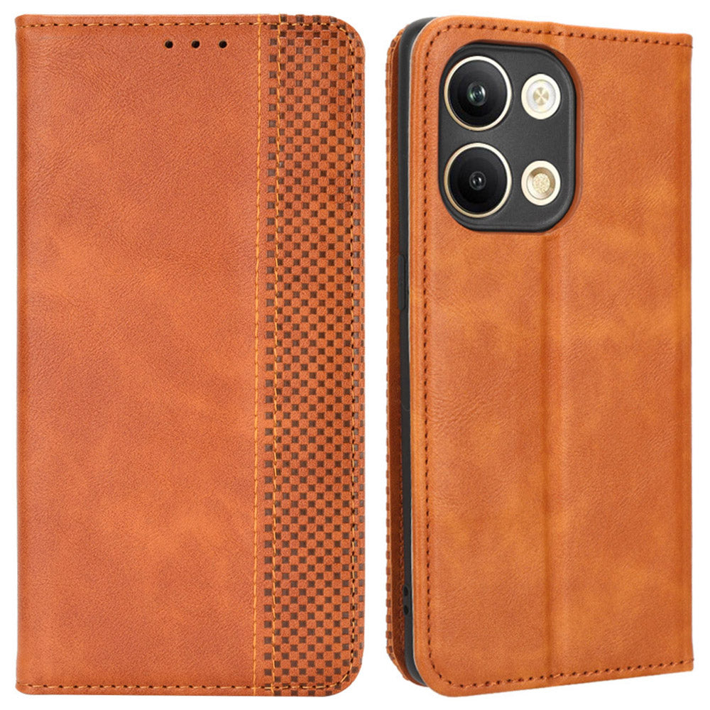 For Oppo Reno9 5G Reno9 Pro 5G Well-protected Magnetic Auto Closing Phone Case Stand Retro Texture Imprinted Pattern PU Leather Flip Wallet Phone Cover