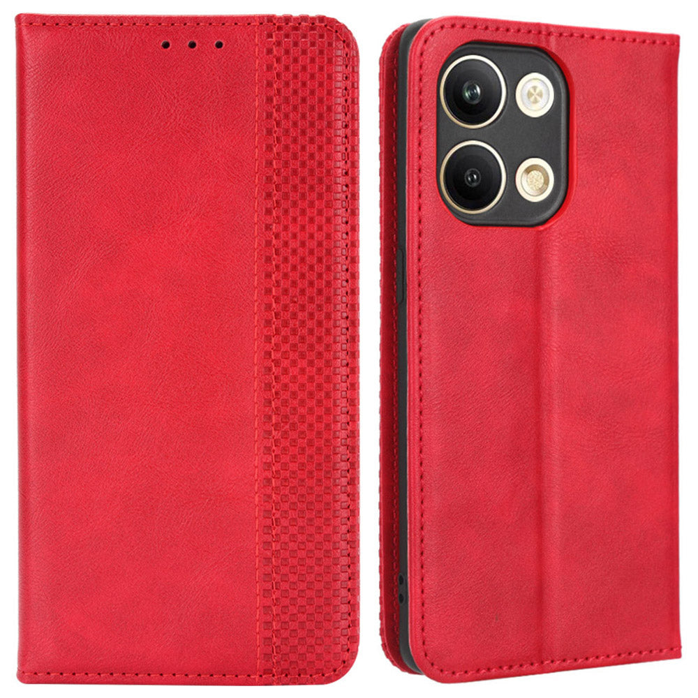 For Oppo Reno9 5G Reno9 Pro 5G Well-protected Magnetic Auto Closing Phone Case Stand Retro Texture Imprinted Pattern PU Leather Flip Wallet Phone Cover