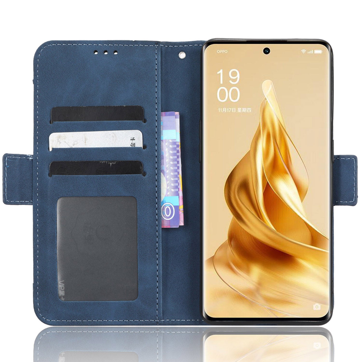 For Oppo Reno9 5G Reno9 Pro 5G Book Style PU Leather Phone Case Multiple Card Slots Magnetic Flip Phone Cover Wallet Stand