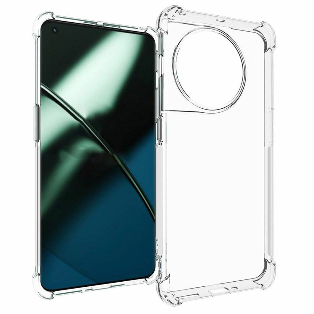 For OnePlus 11 5G Anti-Slip Clear Phone Case Reinforced Corners TPU Shockproof Protective Cover