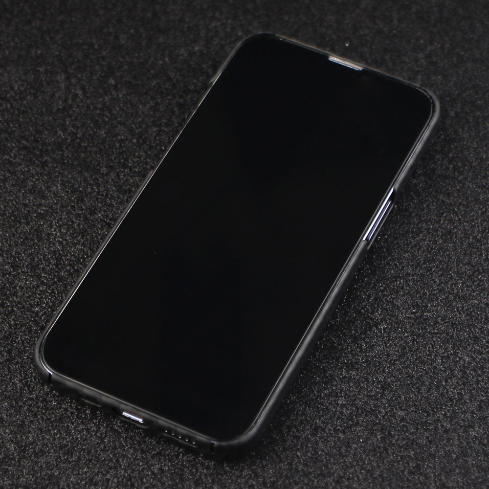 For iPhone 13 Pro Max 6.7 inch Carbon Fiber Texture Aramid Fiber Back Case Collision Resistant Protective Cover - Matte Black