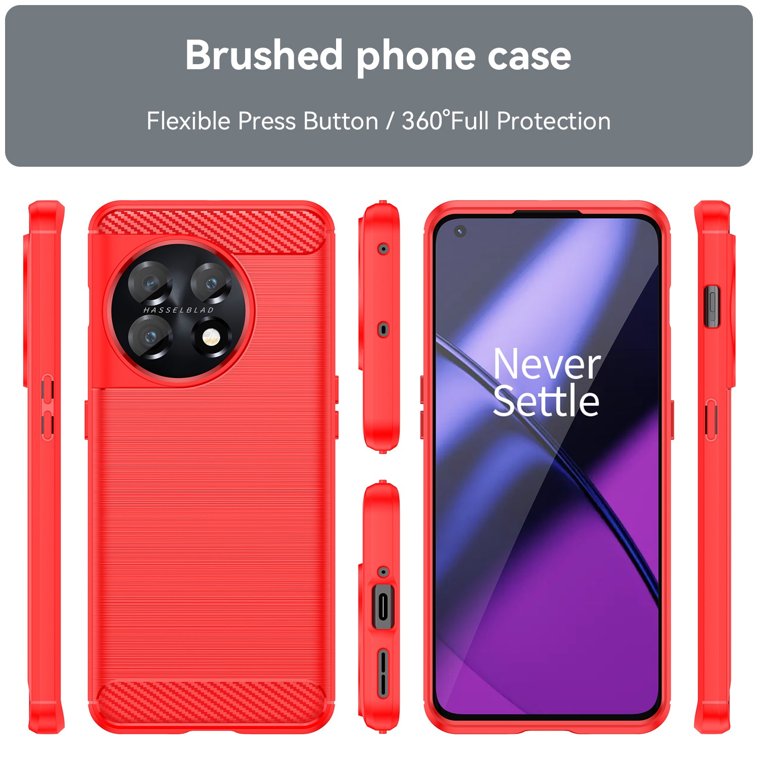 For OnePlus 11 5G Anti-scratch TPU Cover Brushed Carbon Fiber Texture Phone Case