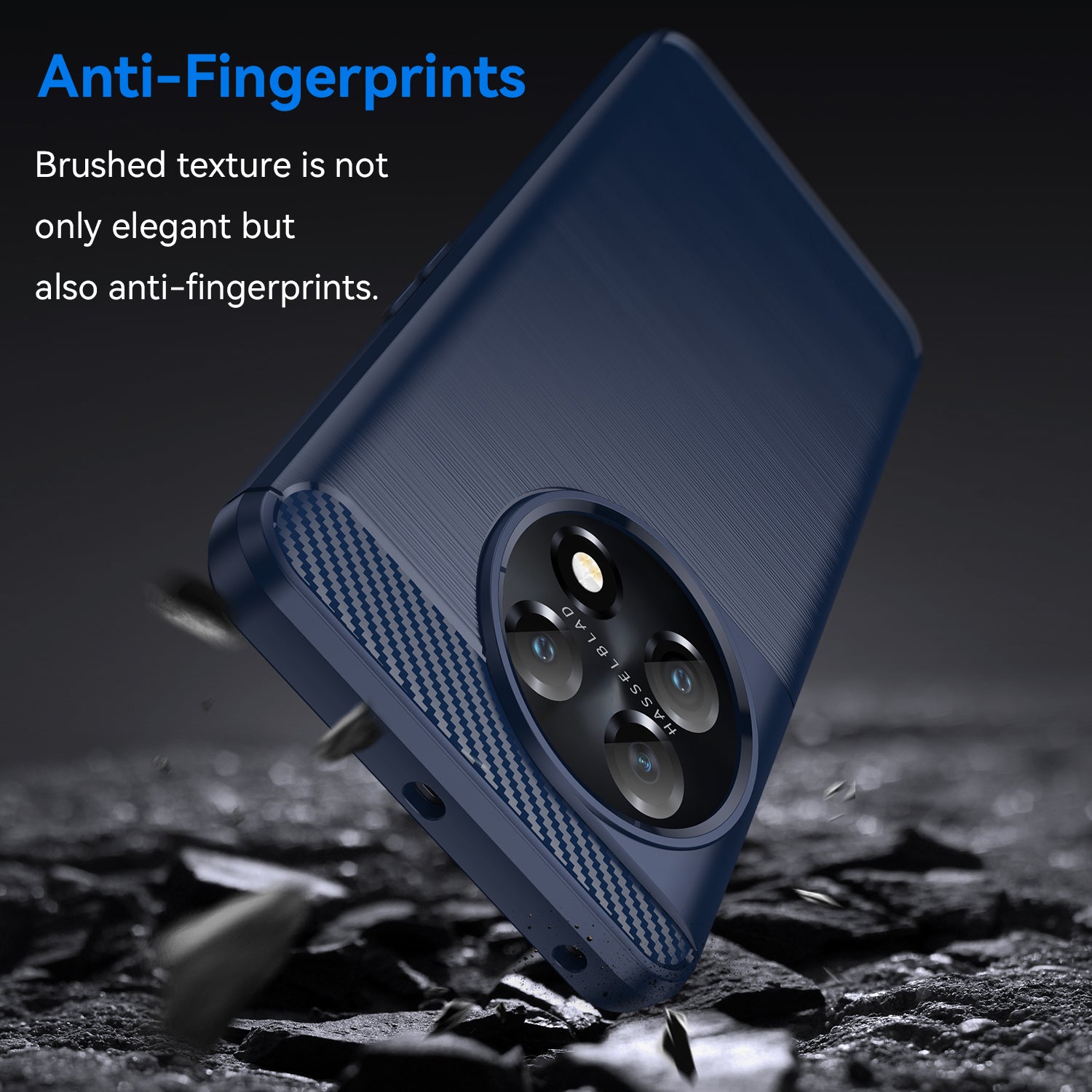 For OnePlus 11 5G Anti-scratch TPU Cover Brushed Carbon Fiber Texture Phone Case