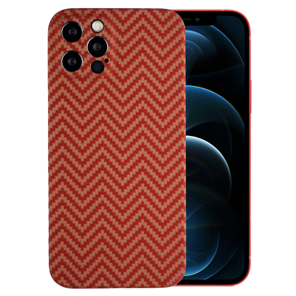 For iPhone 12 Pro 6.1 inch Precise Cutout Carbon Fiber Wavy Texture Aramid Fiber Back Case Protective Cover