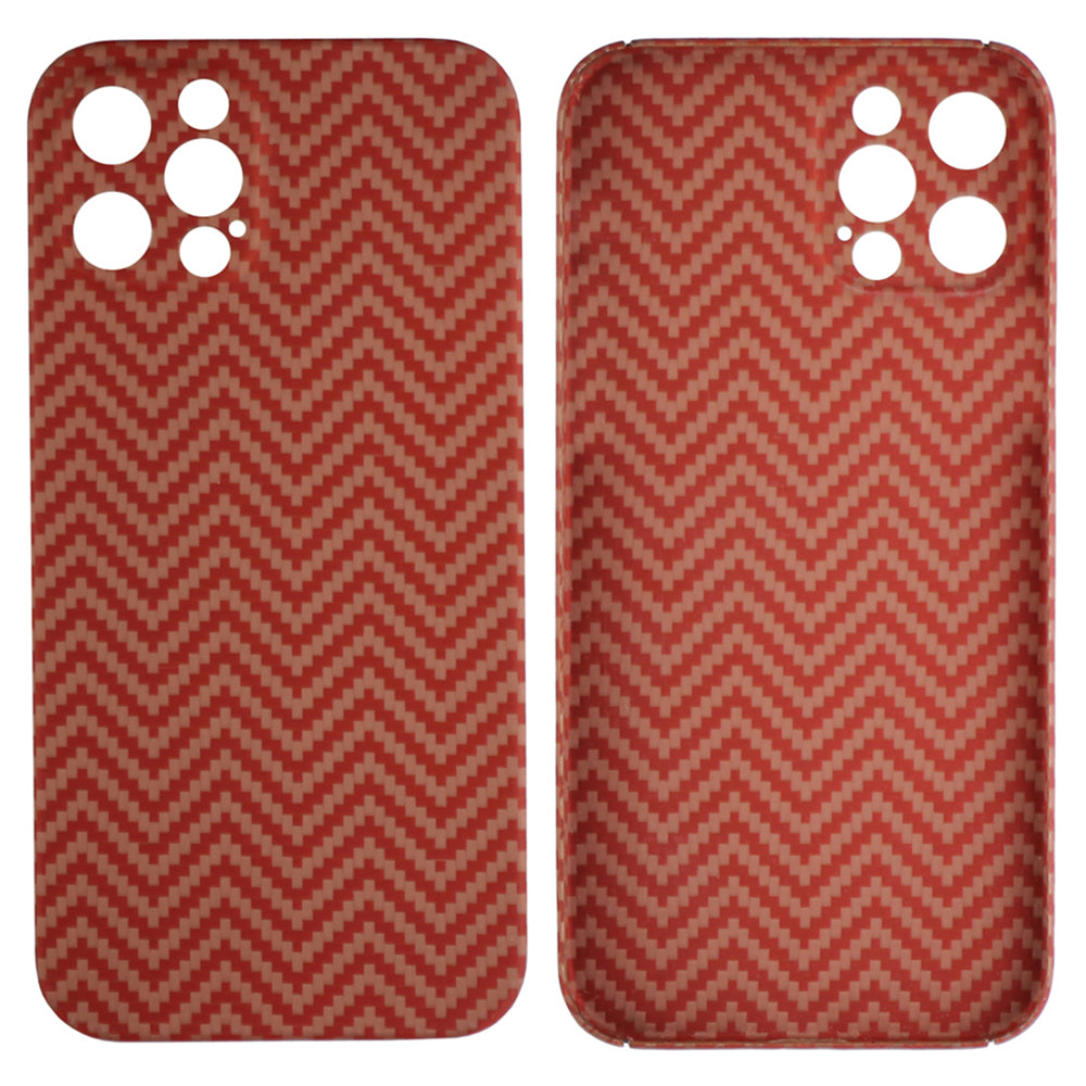 For iPhone 13 Pro Max 6.7 inch Precise Cutout Carbon Fiber Wavy Texture Aramid Fiber Shockproof Back Case Protective Cover