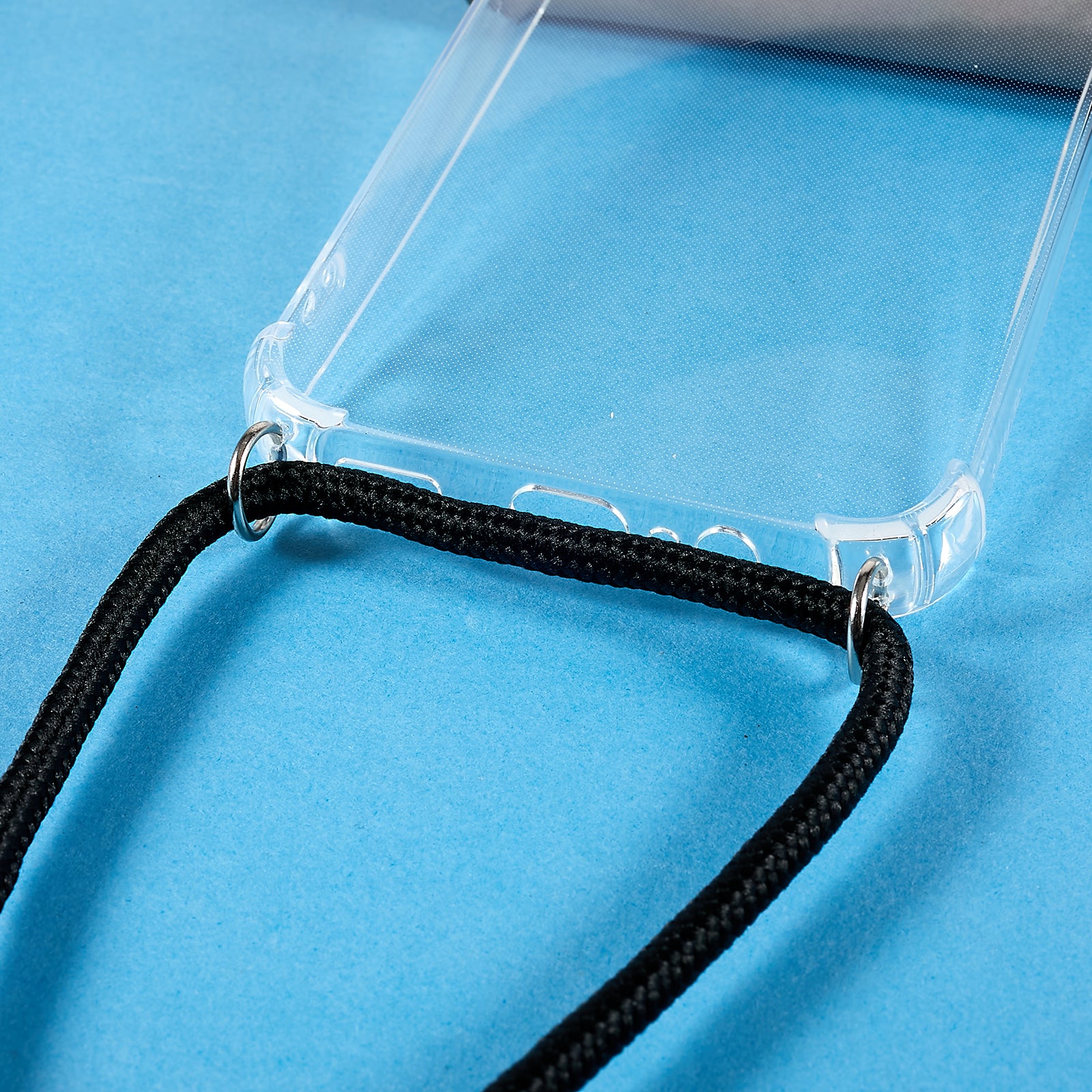 For Samsung Galaxy A54 5G Phone Back Cover HD Clear Four Corner Shock-absorbing Soft TPU Case with Lanyard