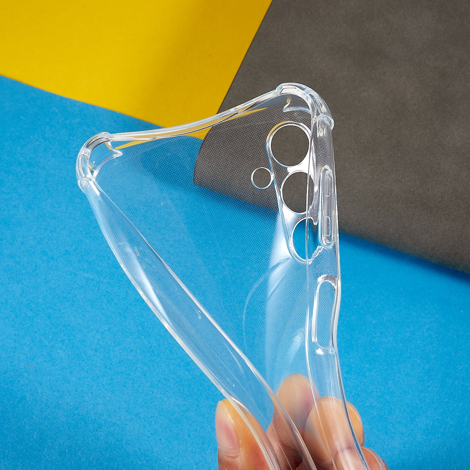For Samsung Galaxy A34 5G Phone Back Cover HD Clear Four Corner Anti-collision Soft TPU Case with Lanyard