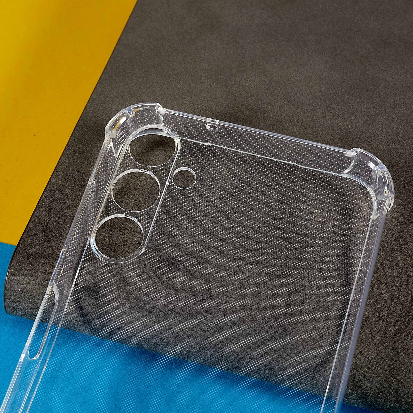 For Samsung Galaxy A34 5G Phone Back Cover HD Clear Four Corner Anti-collision Soft TPU Case with Lanyard