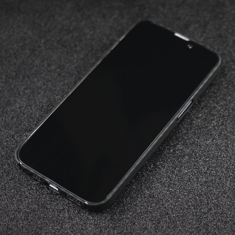 For iPhone 14 Pro Mobile Phone Protective Cover Fall Resistant Precise Cutout Carbon Fiber Texture Aramid Fiber Back Case - Matte Black